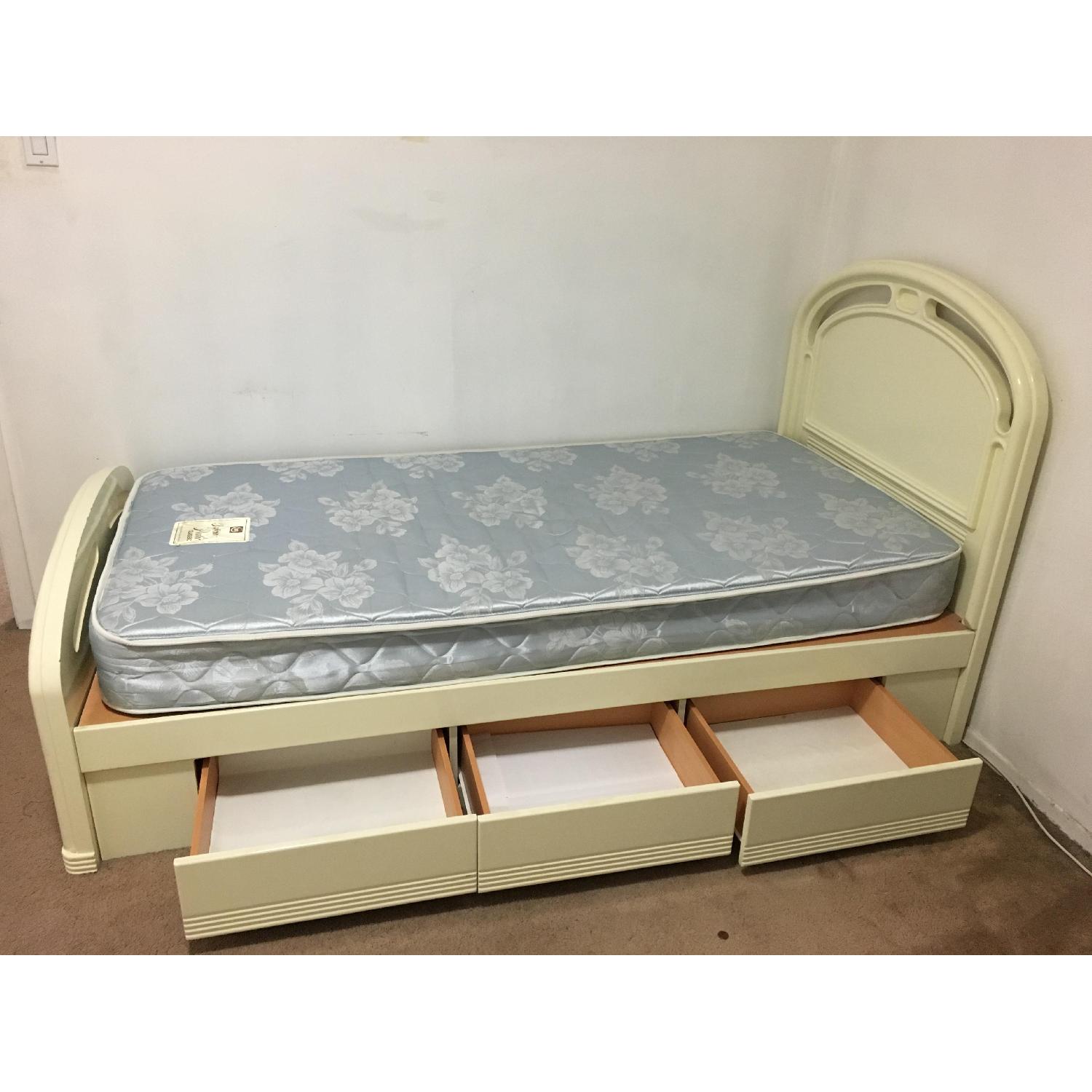 White Twin Size Bed Frame - image-2