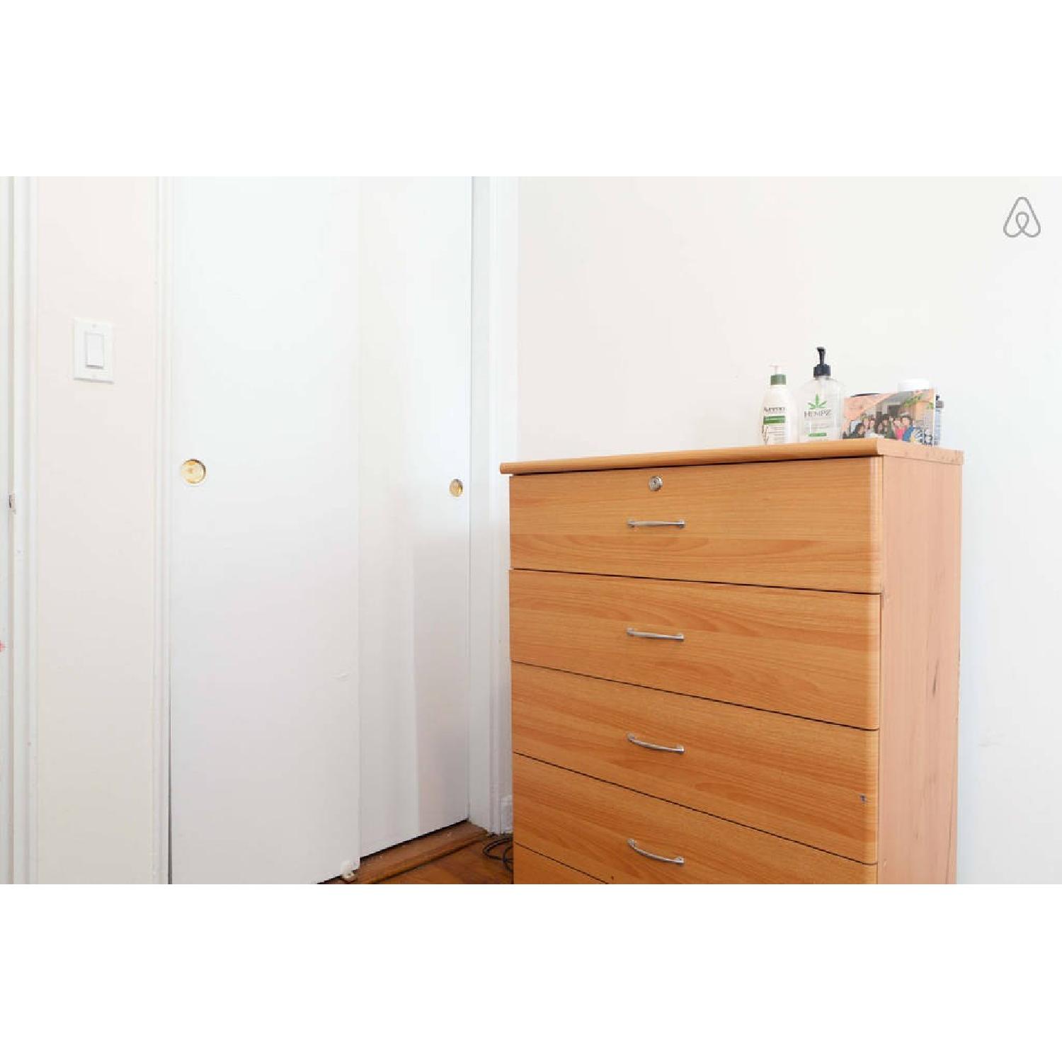 5 Drawer Beigh Blonde-Wood Chest/Dresser - image-1