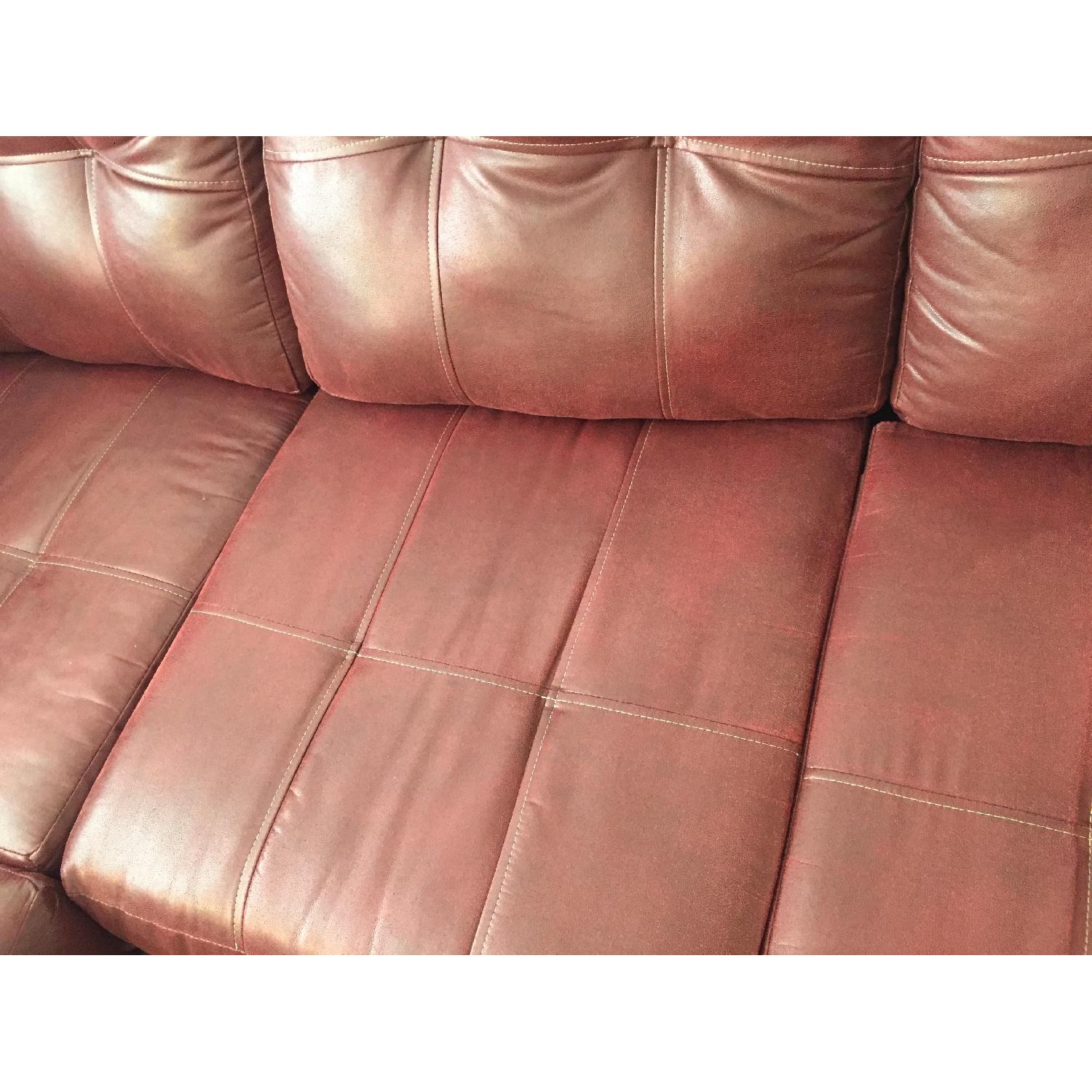 Dark Red/Maroon Sectional Sofa - image-4