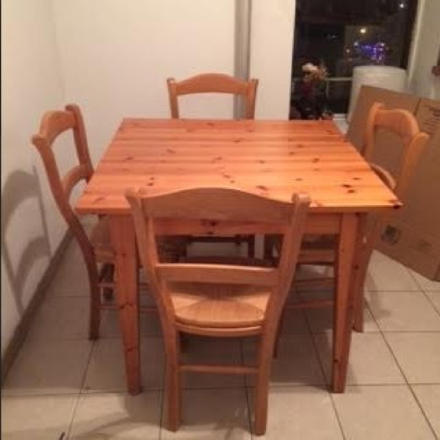 Pottery Barn Dining Table w/ 4 Isabella Side Chairs - image-1