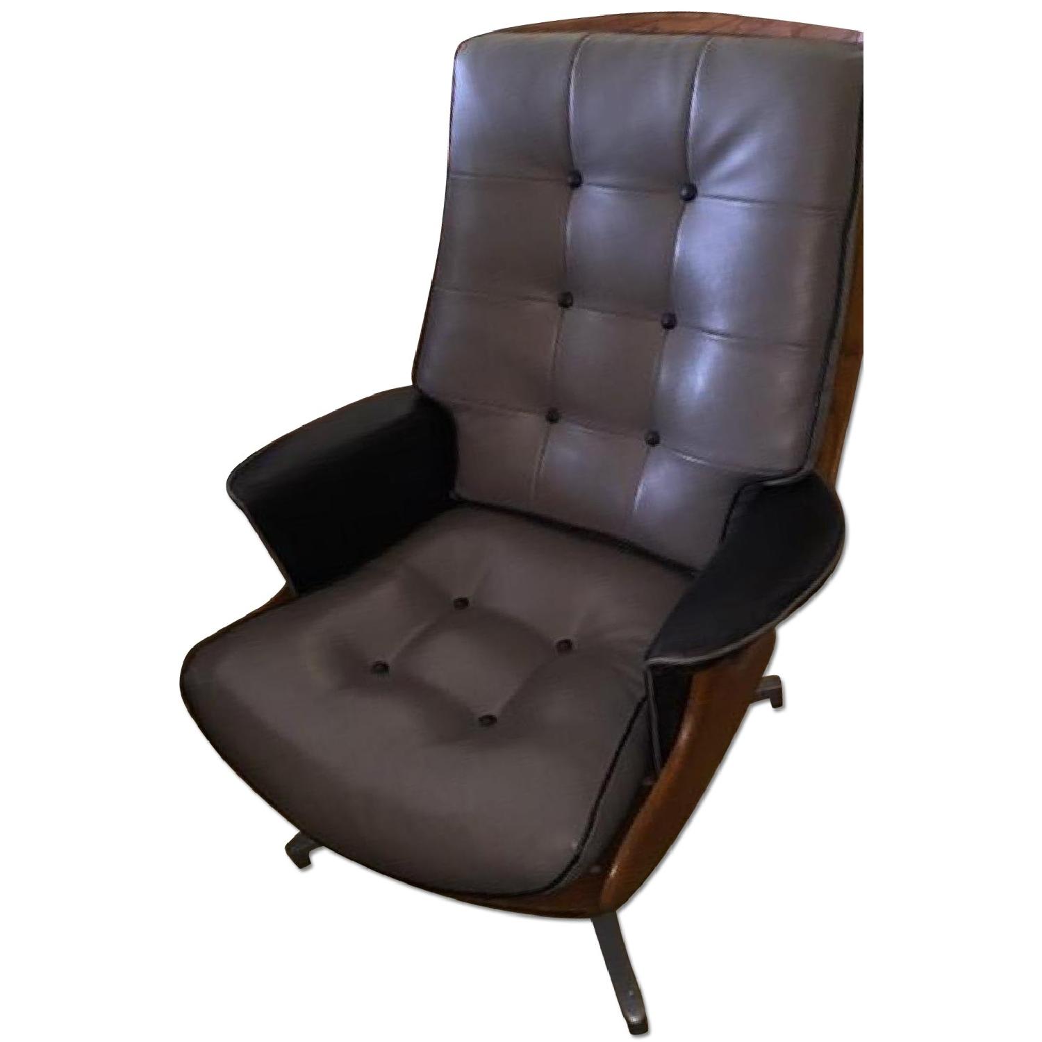 Heywood Wakefield Vintage Mid Century Modern Eames Lounge Chair & Ottoman - image-0