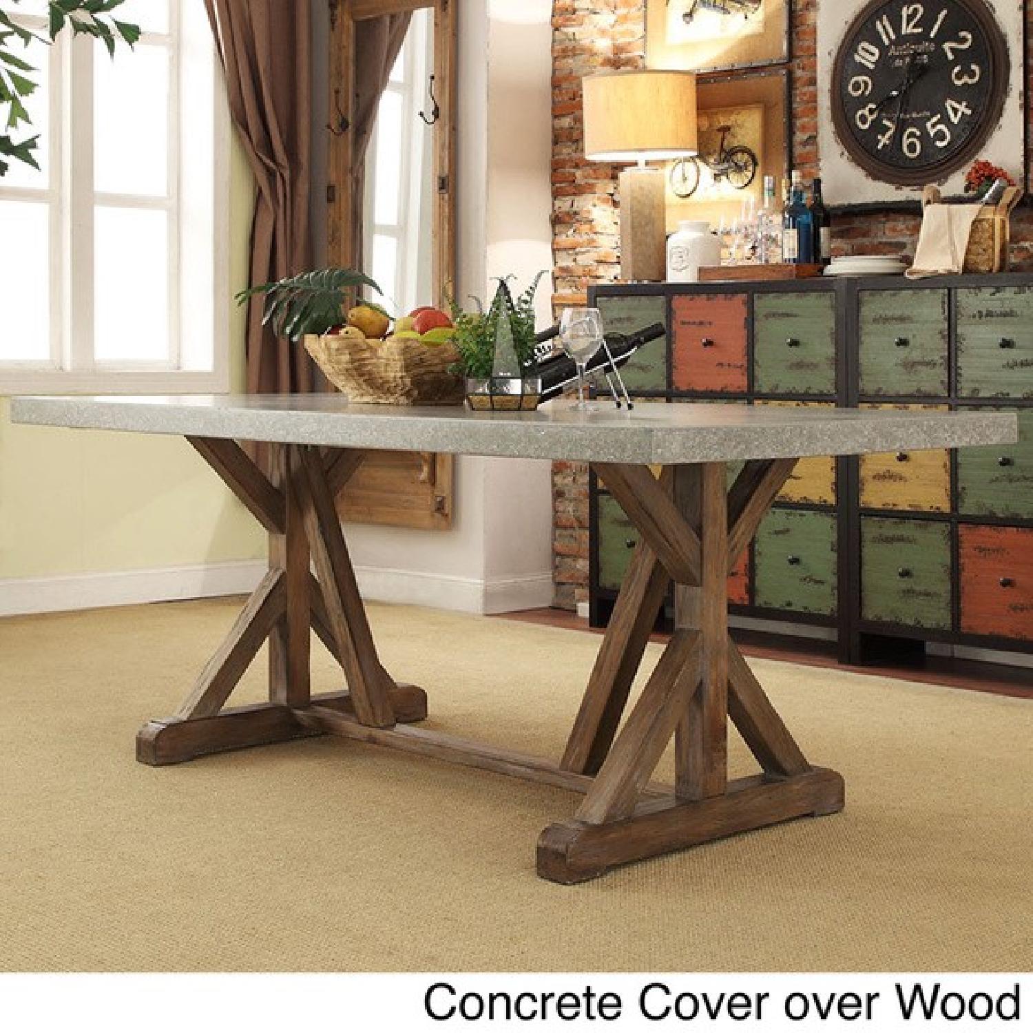 Cement & Wood Dining Room Table - image-4