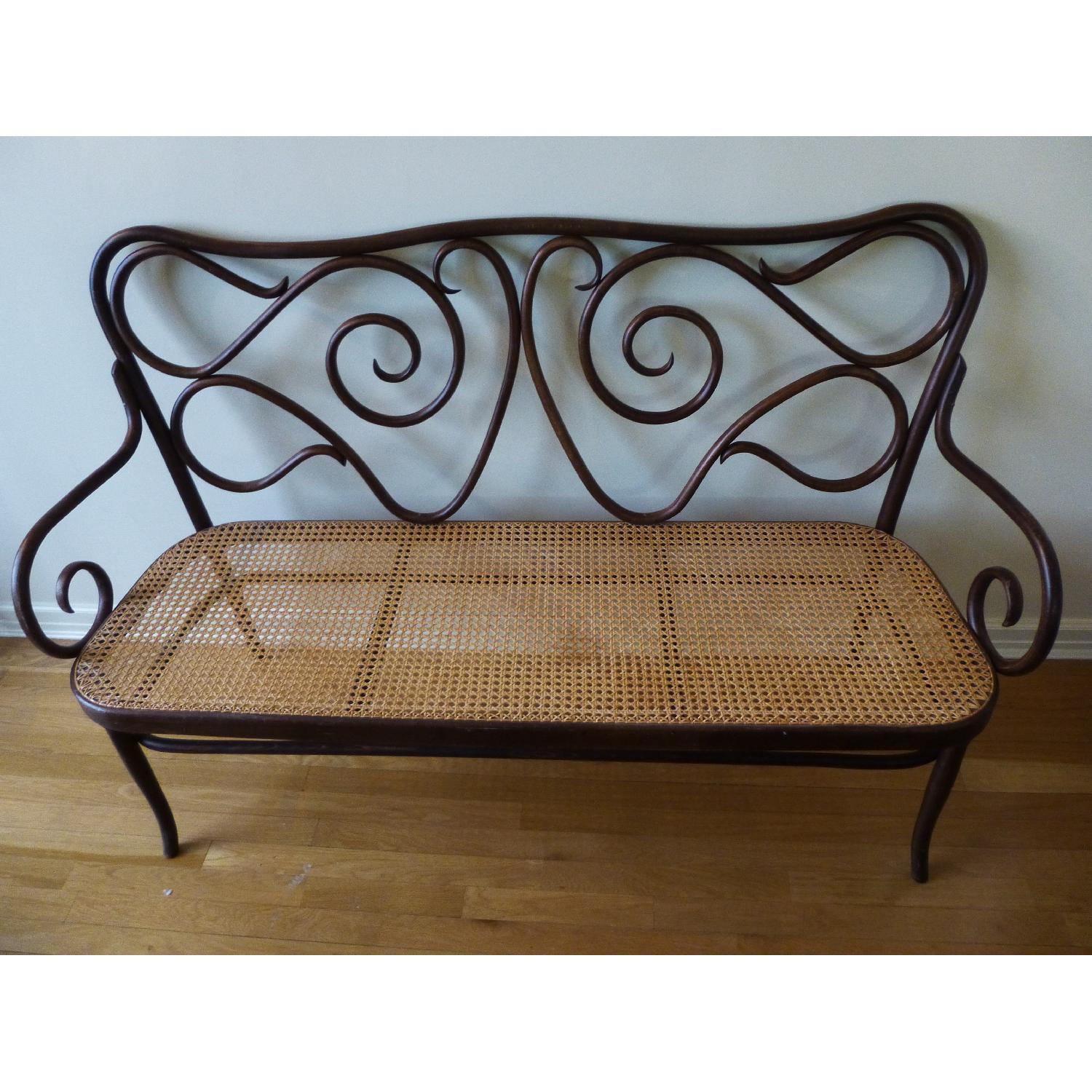 Bentwood Loveseat w/ Cane Seat - image-1