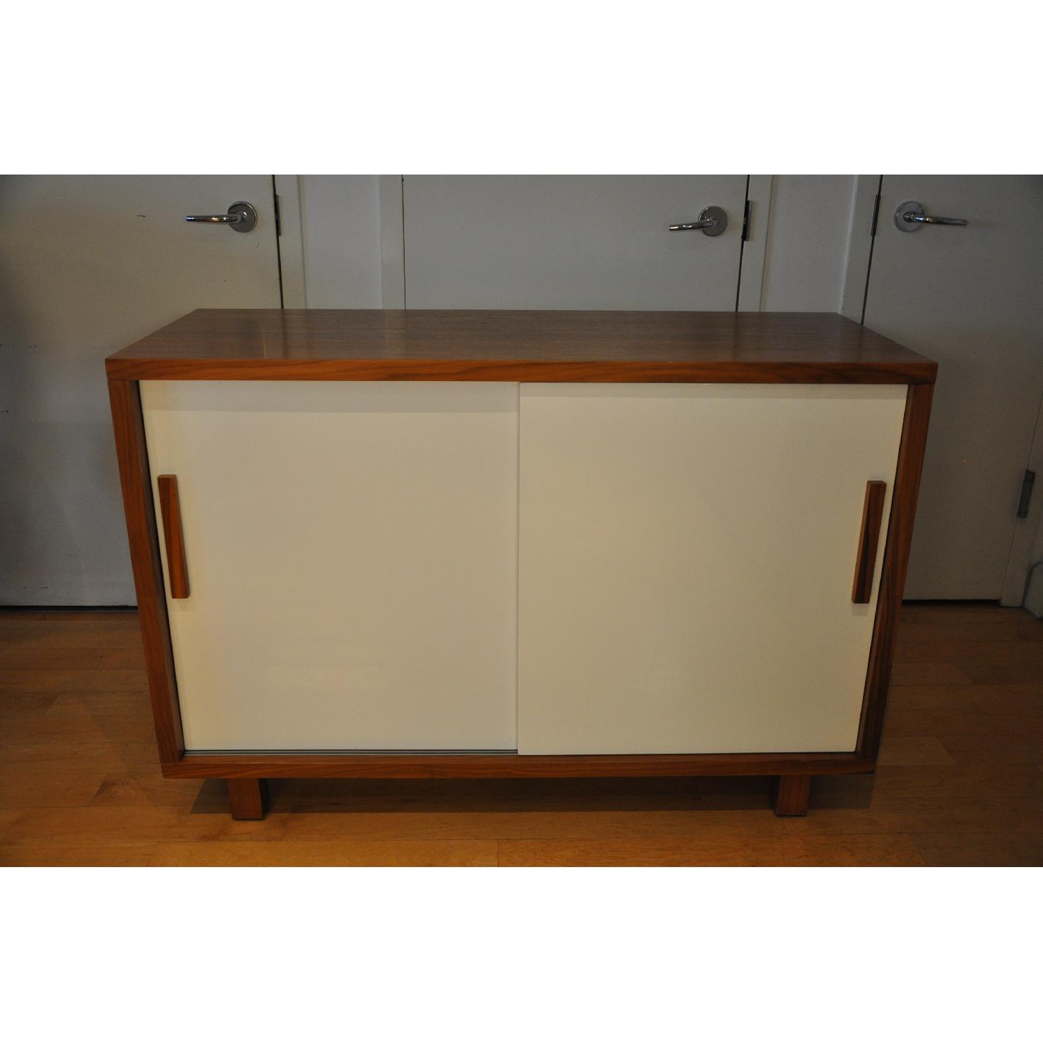 Crate & Barrel White Lacquer Sideboard - image-1
