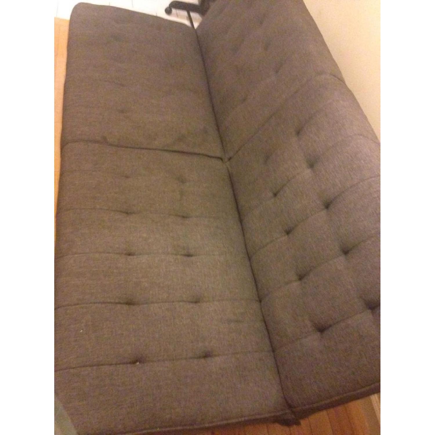 Grey Fold-up Futon Couch - image-2