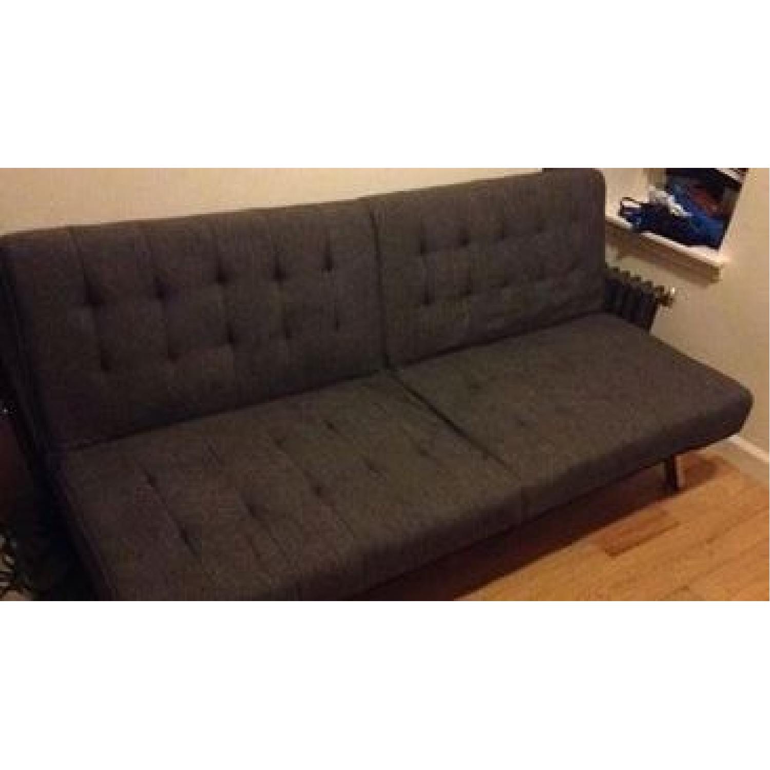 Grey Fold-up Futon Couch - image-3