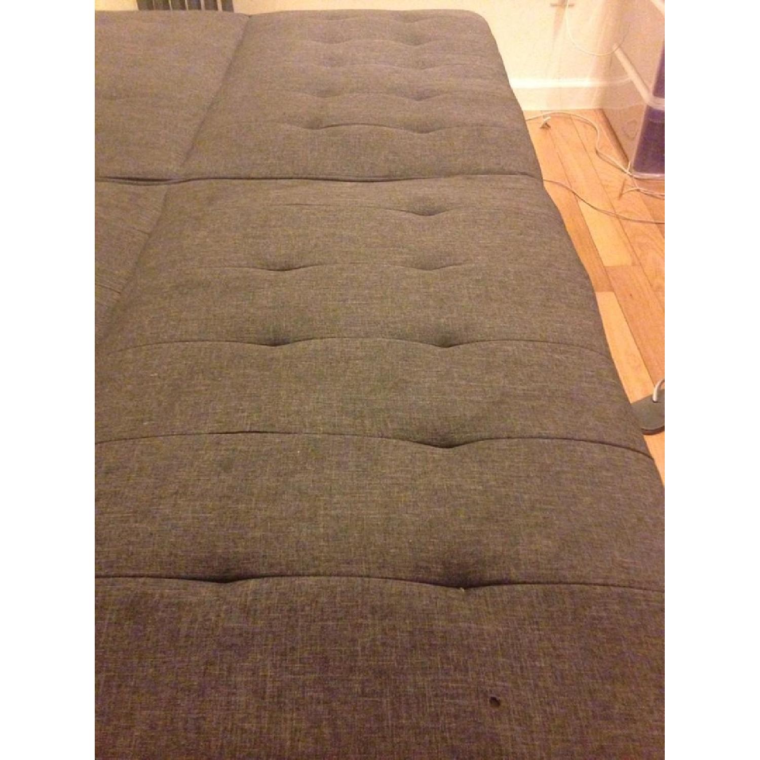Grey Fold-up Futon Couch - image-5