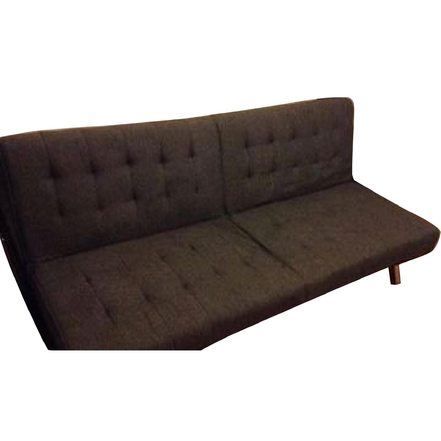 Grey Fold-up Futon Couch - image-0