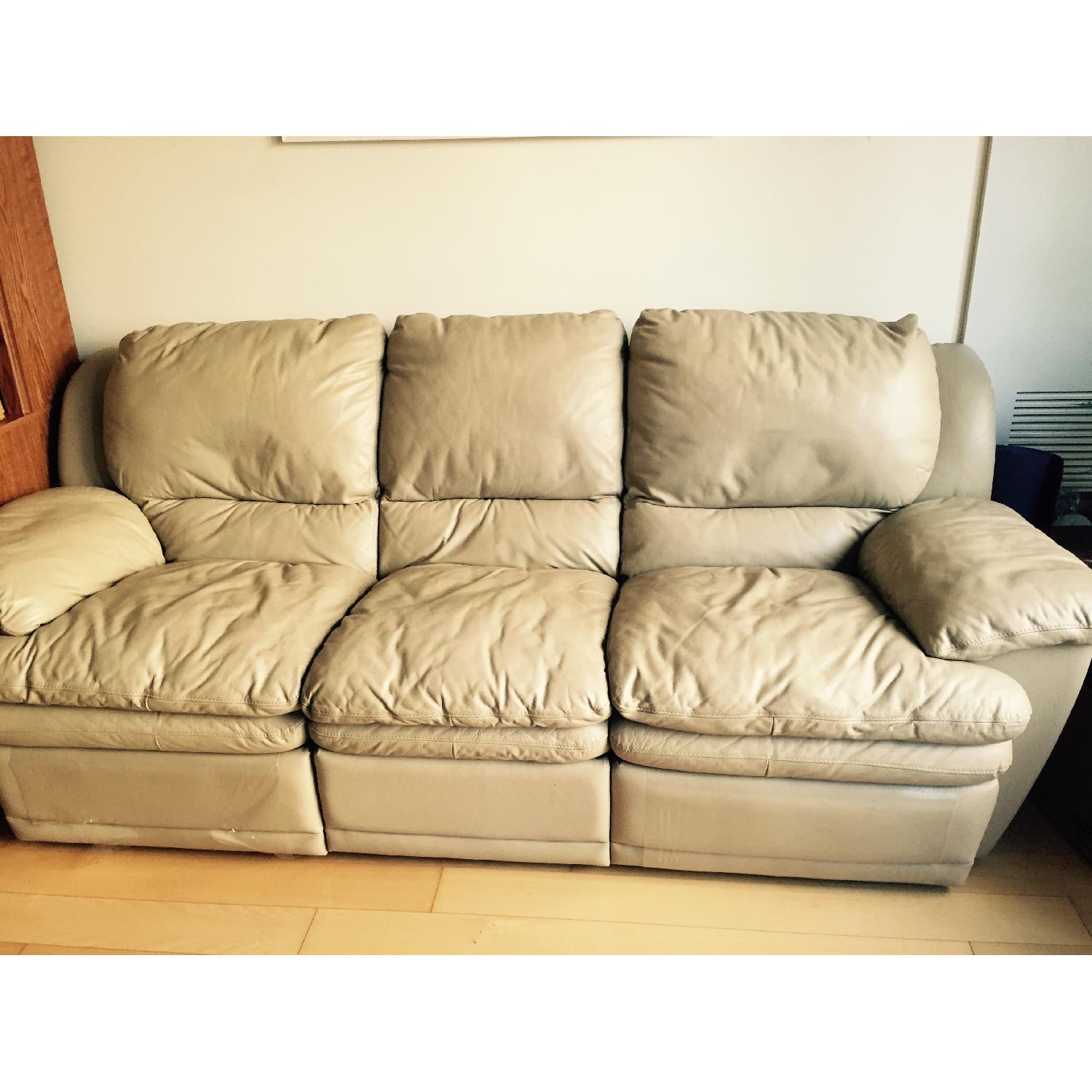 Raymour & Flanigan Leather Reclining Sofa - image-2