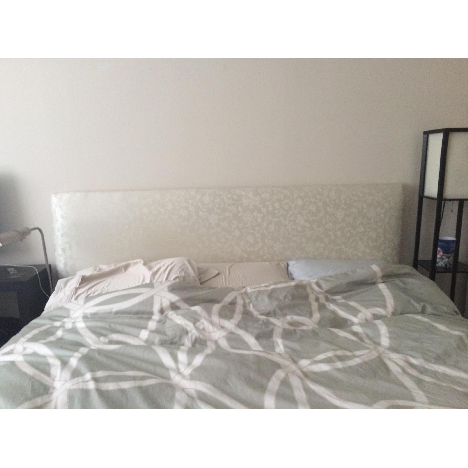 Skyline Furniture Lindsey King Headboard Upholstered in Parchment Damask - image-1