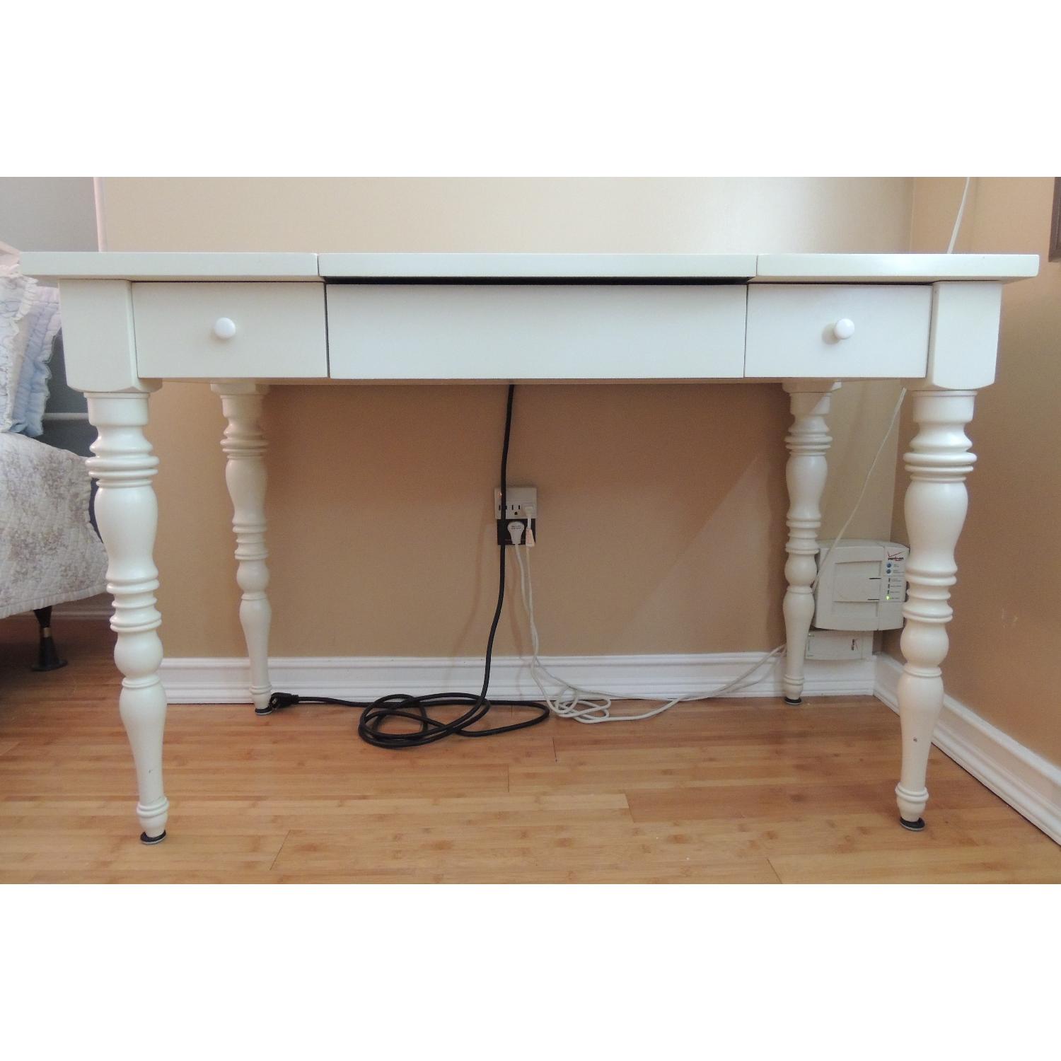 Pottery Barn White Desk & Vanity Charging Station - image-1