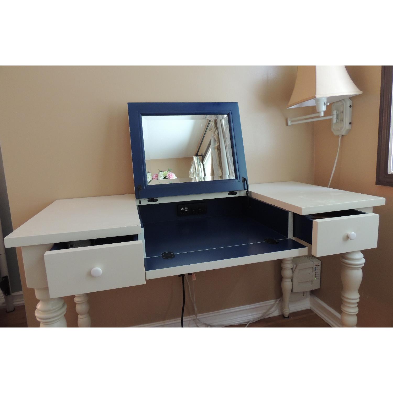 Pottery Barn White Desk & Vanity Charging Station - image-2