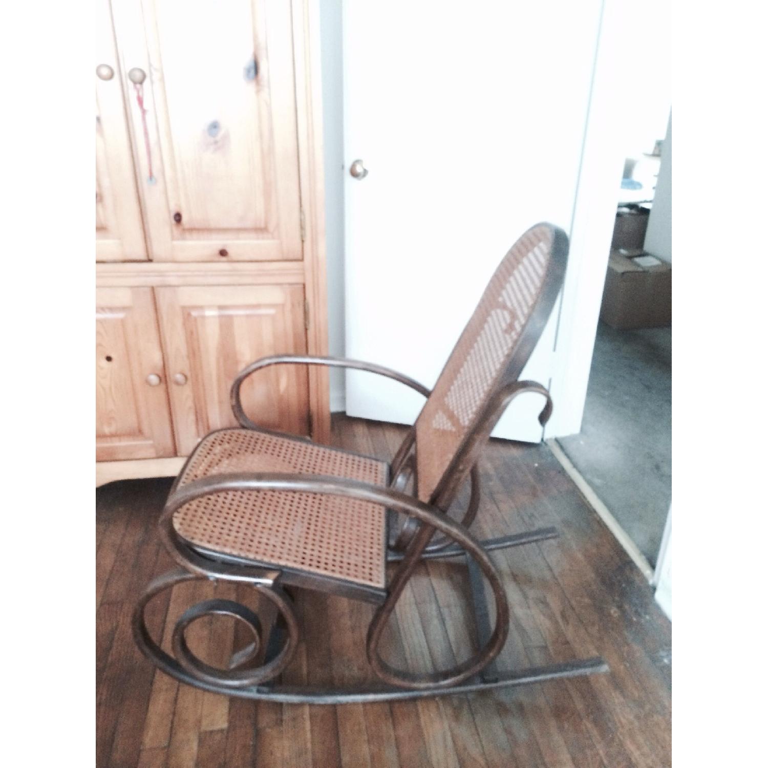 Rocking Wooden Rattan Chair - image-3