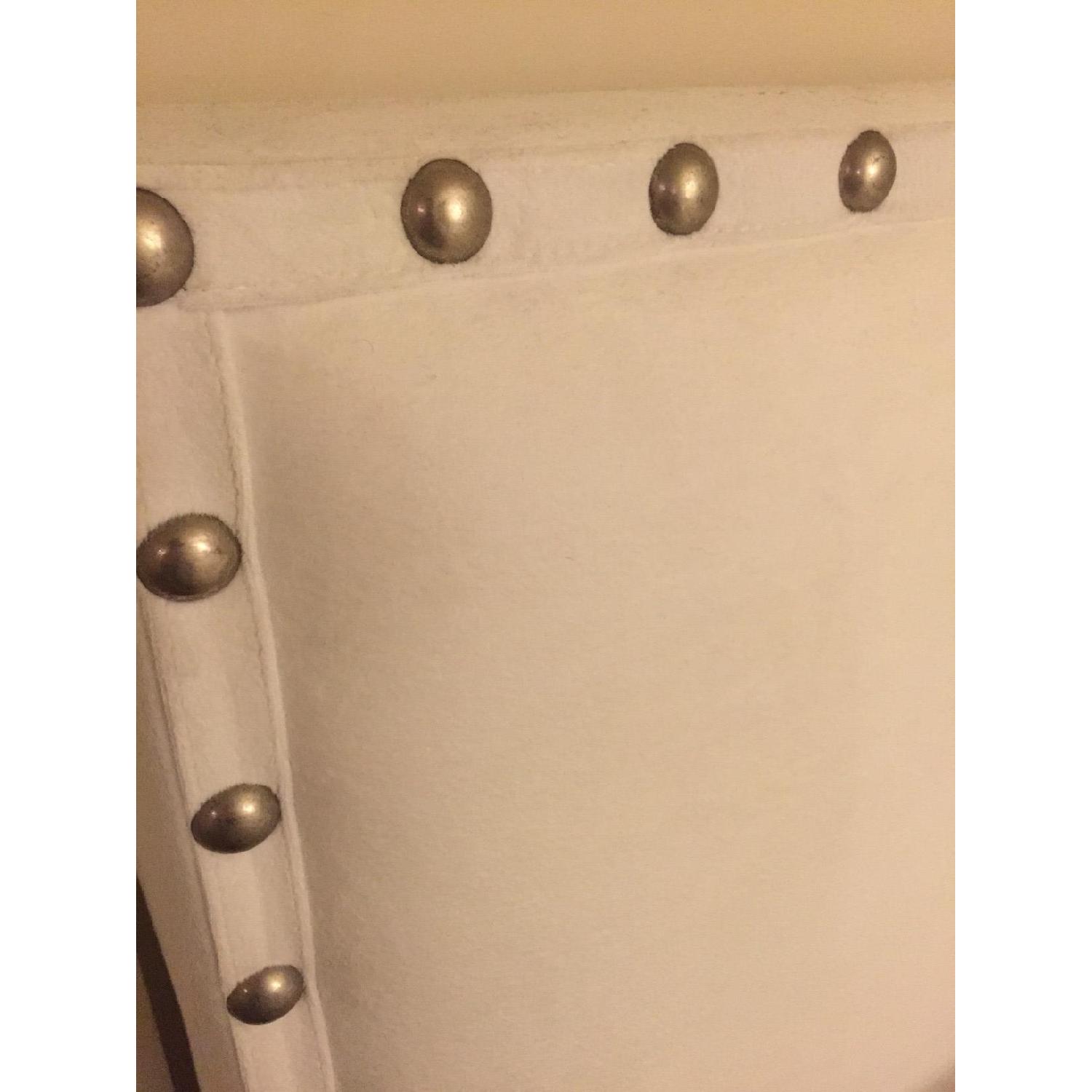 Pottery Barn White Velvet Headboard & Frame - image-4