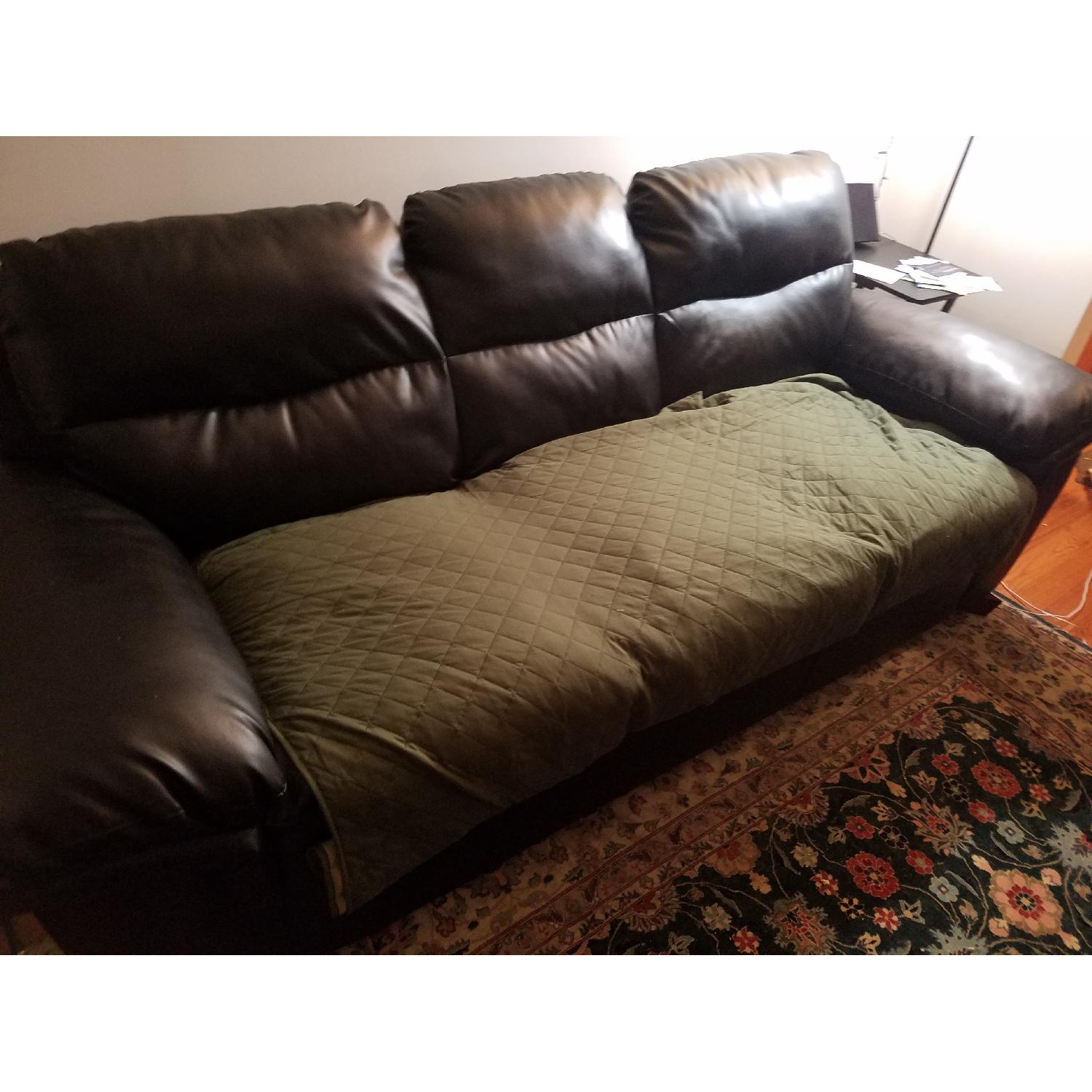 Jennifer Convertibles Leather Couch - image-2