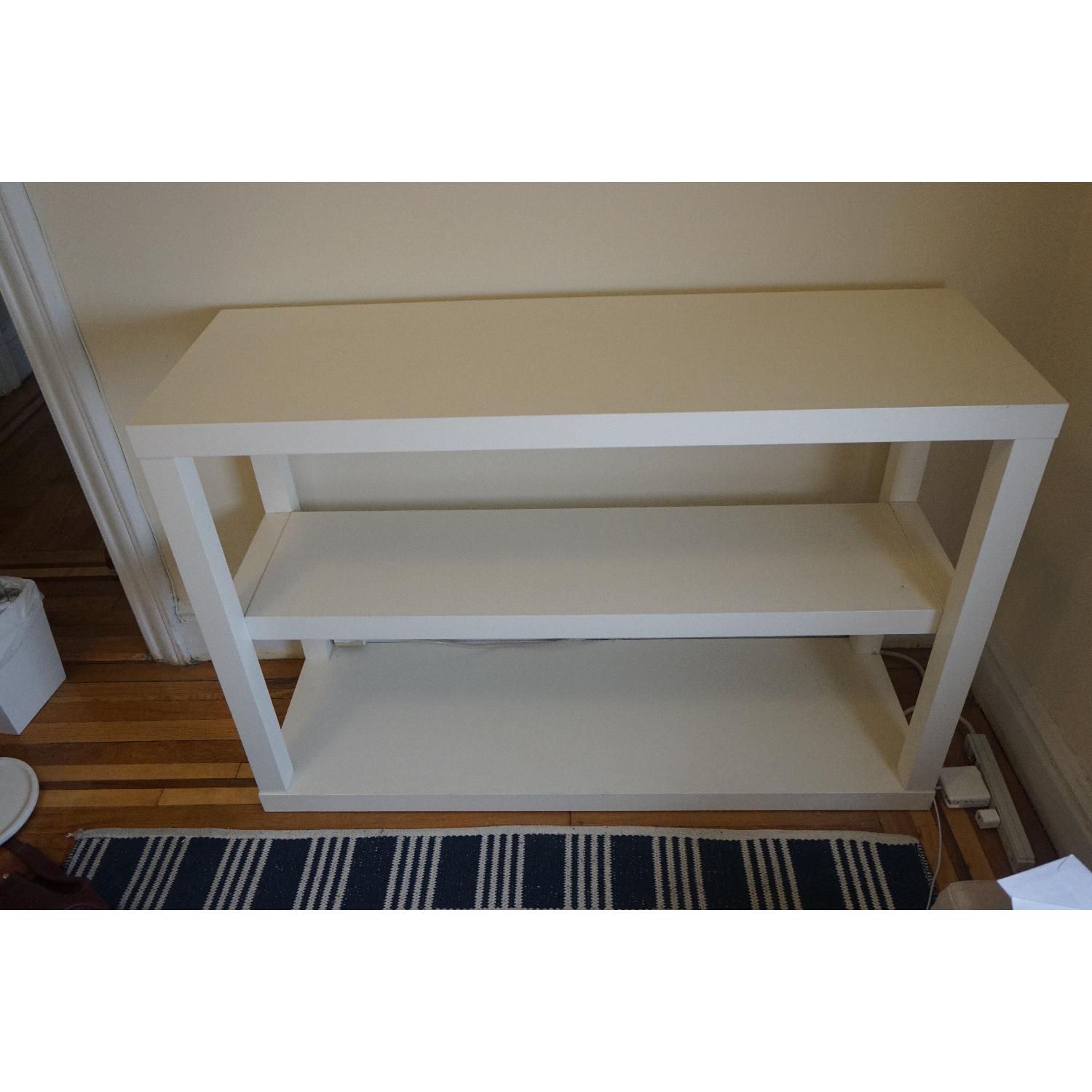 West Elm Parsons Low Bookcase in White - image-1