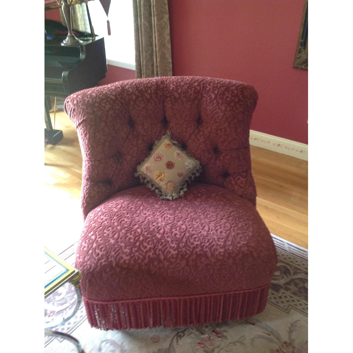 Drexel Burnout Velvet Slipper Chairs - image-1