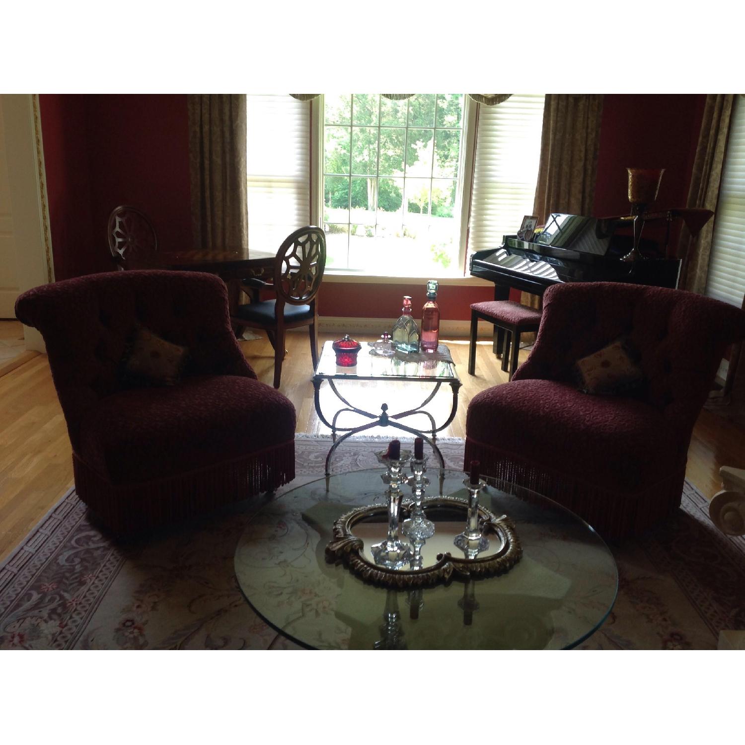 Drexel Burnout Velvet Slipper Chairs - image-4