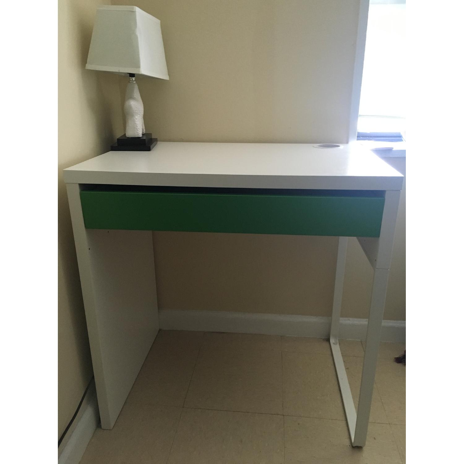 Ikea White & Green Writing Desk - image-1