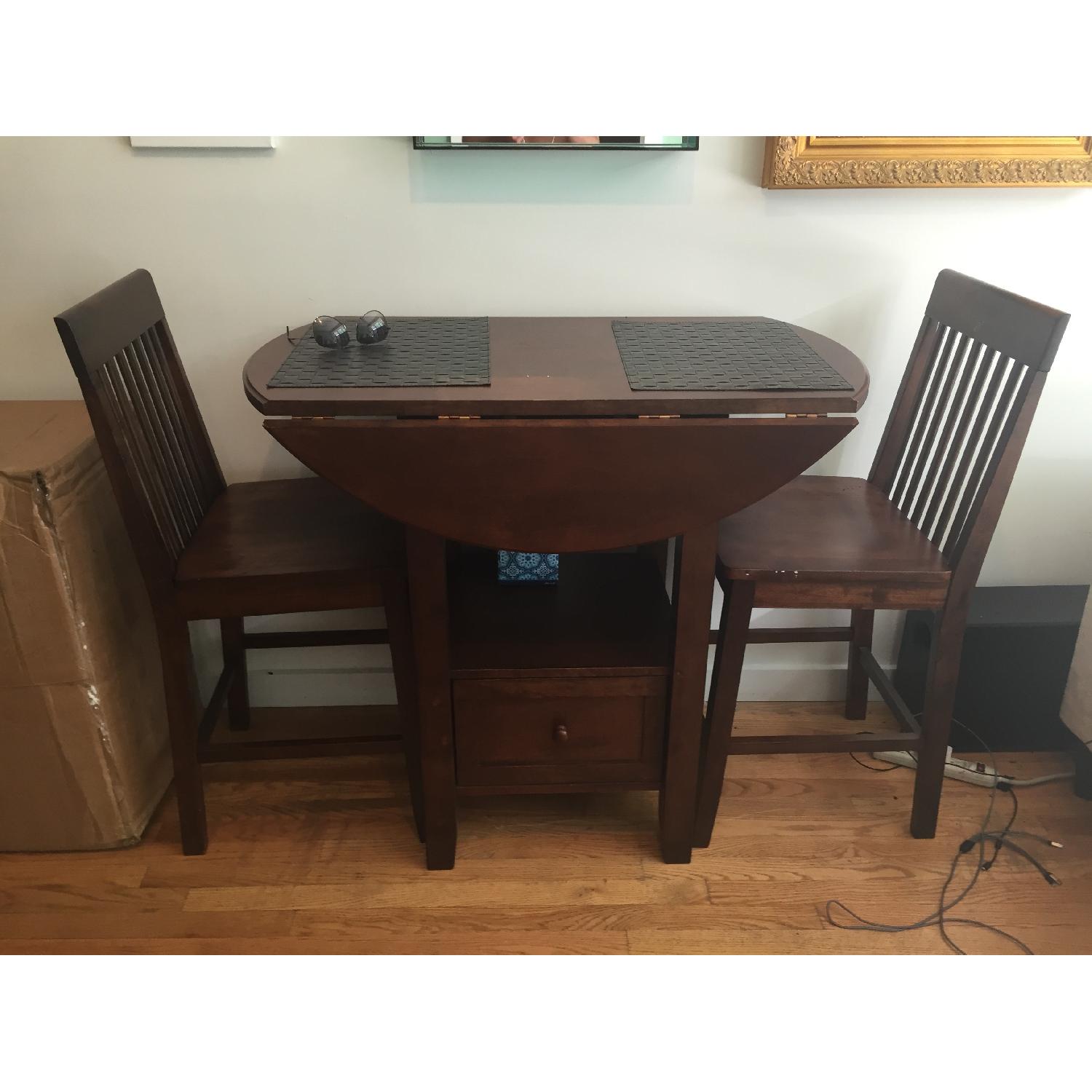 Threshold Wood High Top Table w/ 2 Chairs - image-1
