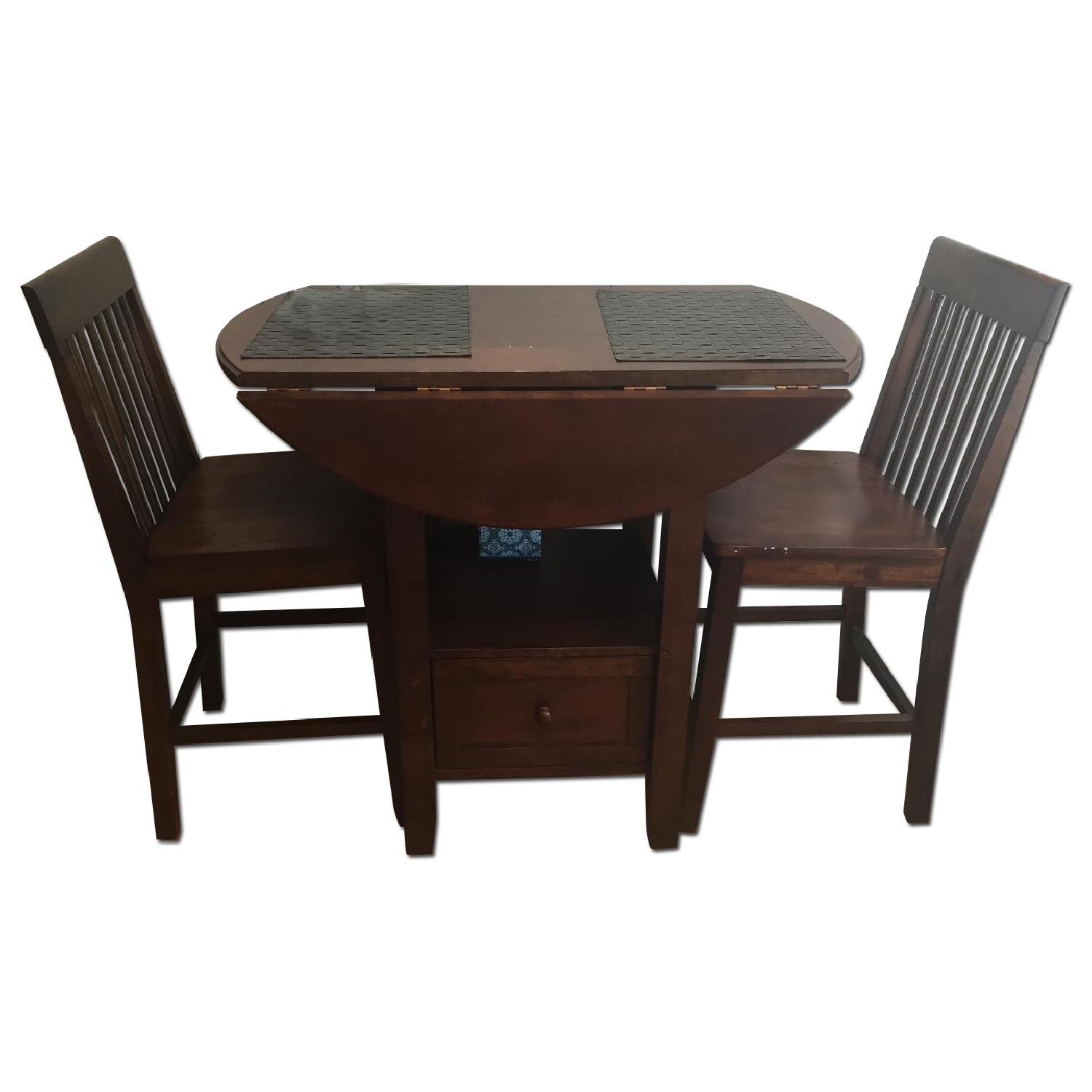 Threshold Wood High Top Table w/ 2 Chairs - image-0