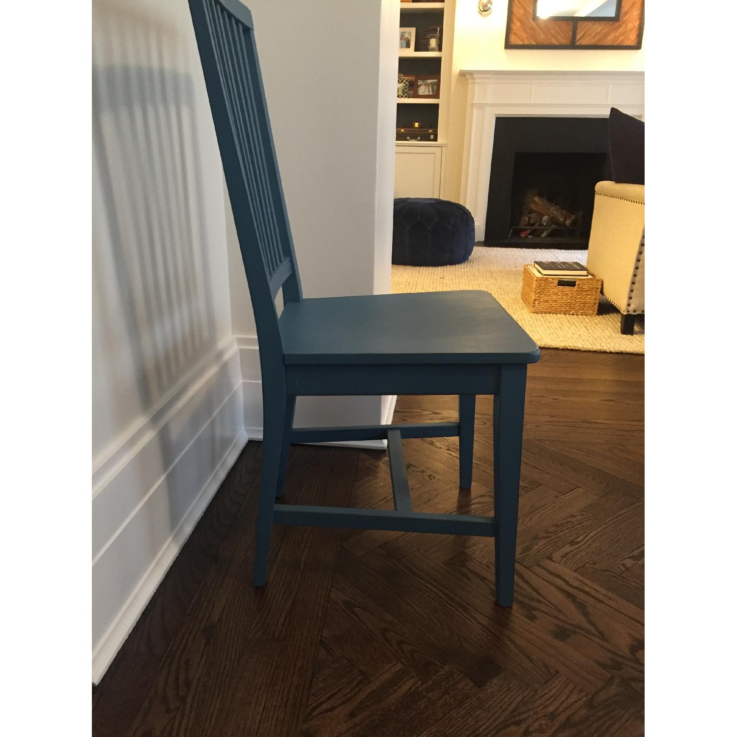 Crate & Barrel Village Blue Dining Chairs - image-5
