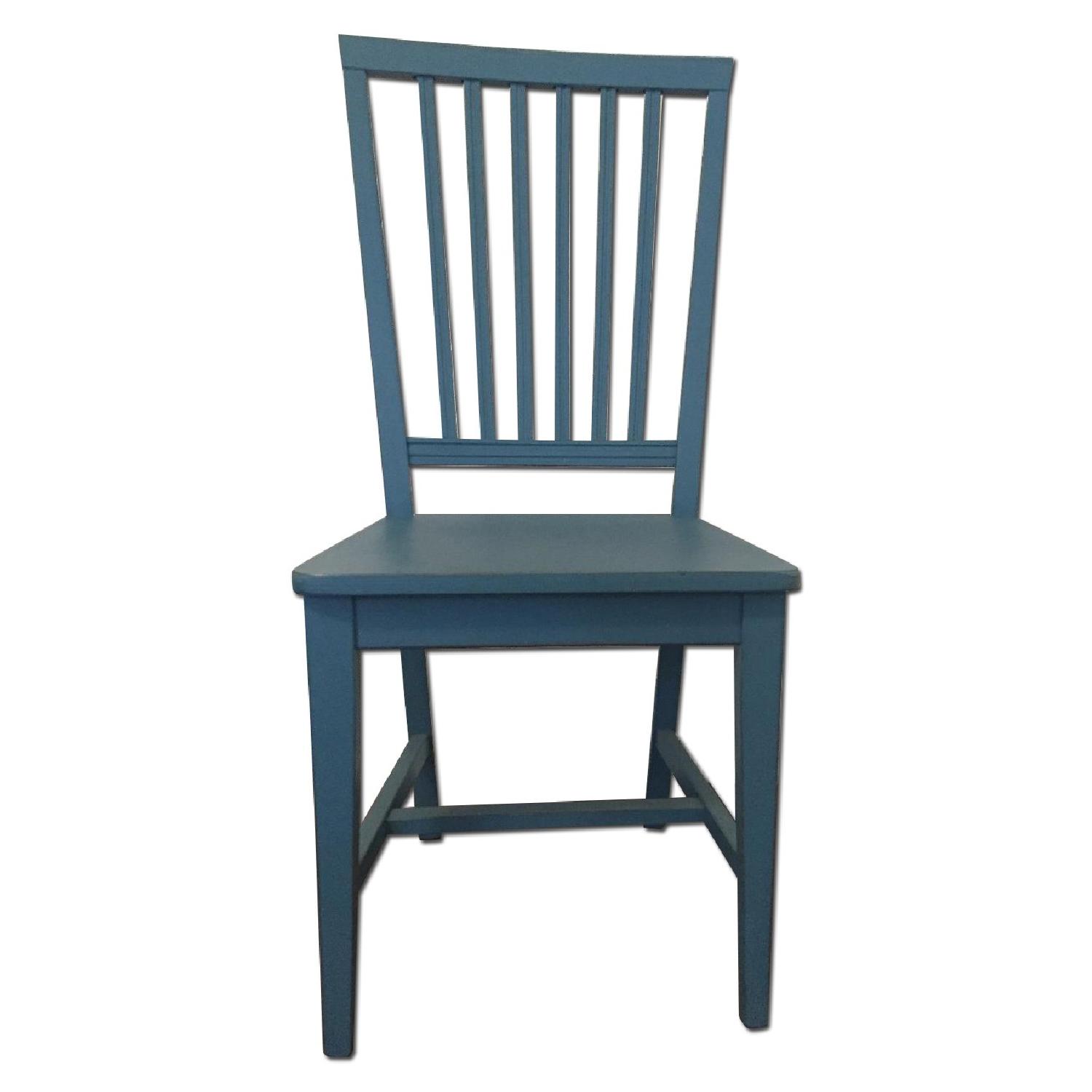 Crate & Barrel Village Blue Dining Chairs - image-0