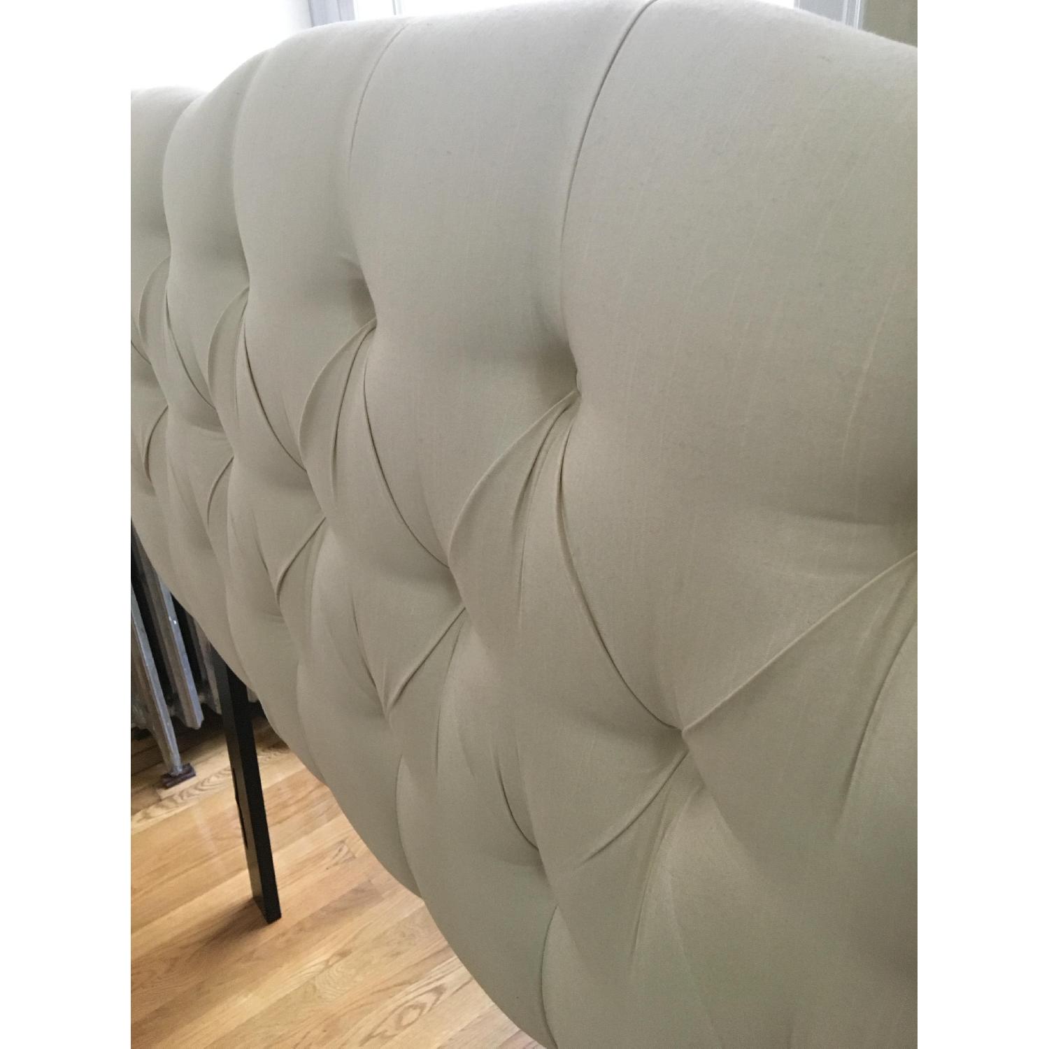 Skyline Furniture Queen Size Ivory Linen Tufted Headboard - image-3