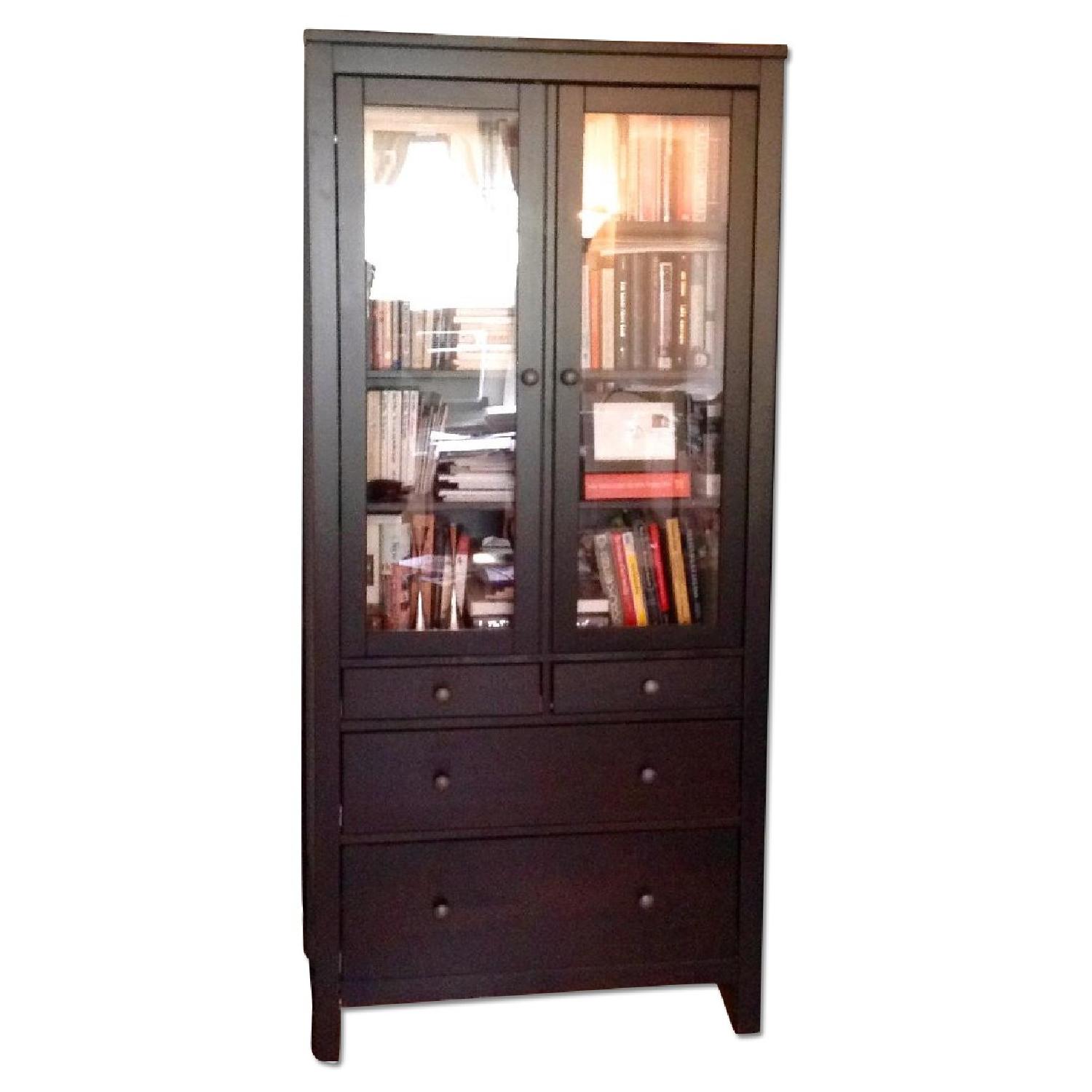 Ikea Hemnes Glass-Doored Cabinets - image-0