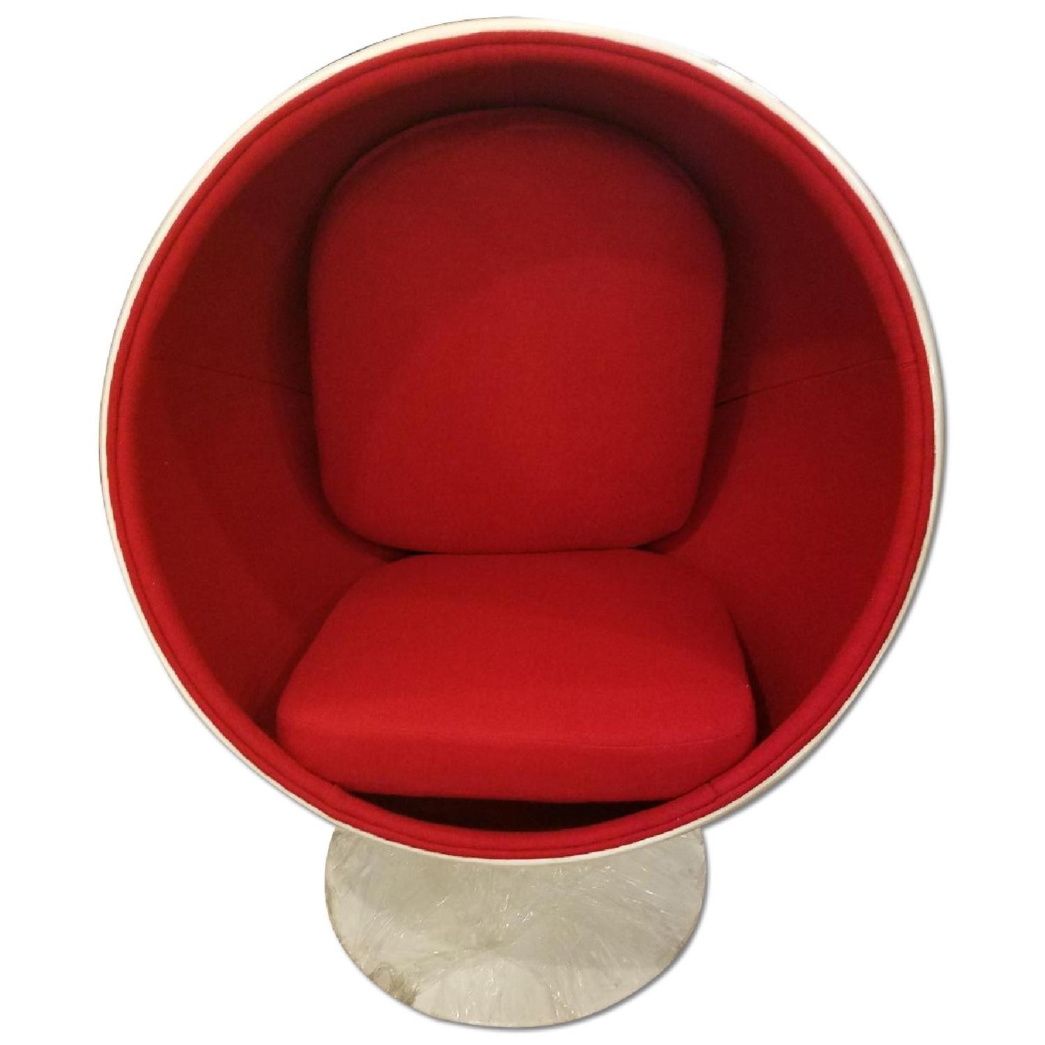 Fine Mod Imports Eero Aarnio Style Ball Chair w/ Red Interior - image-0