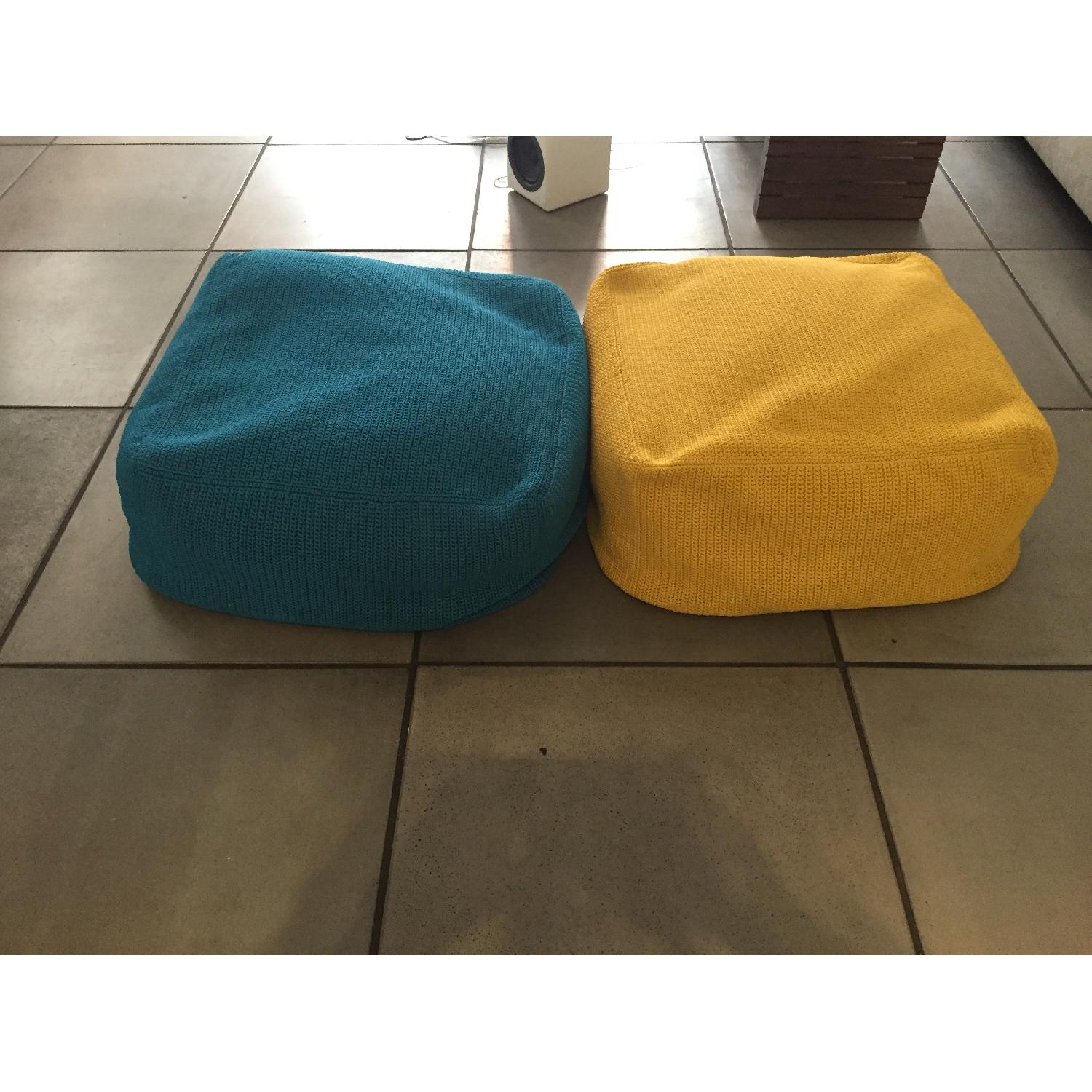 Crate & Barrel Indoor/Outdoor Poufs - image-4