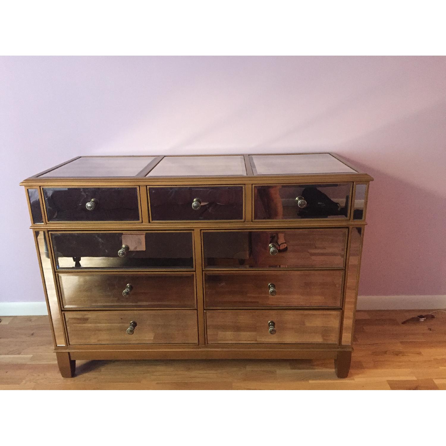 Pier 1 Gold Mirrored Glass Dresser AptDeco