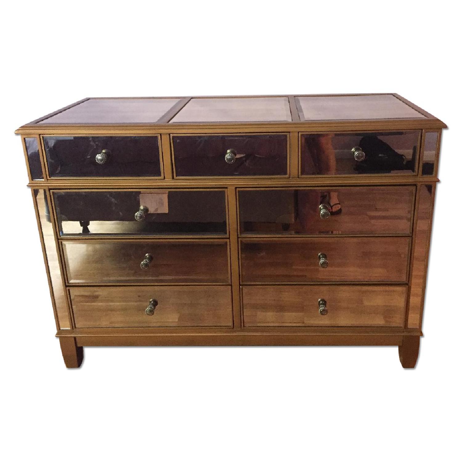 Pier 1 Gold Mirrored Glass Dresser AptDeco