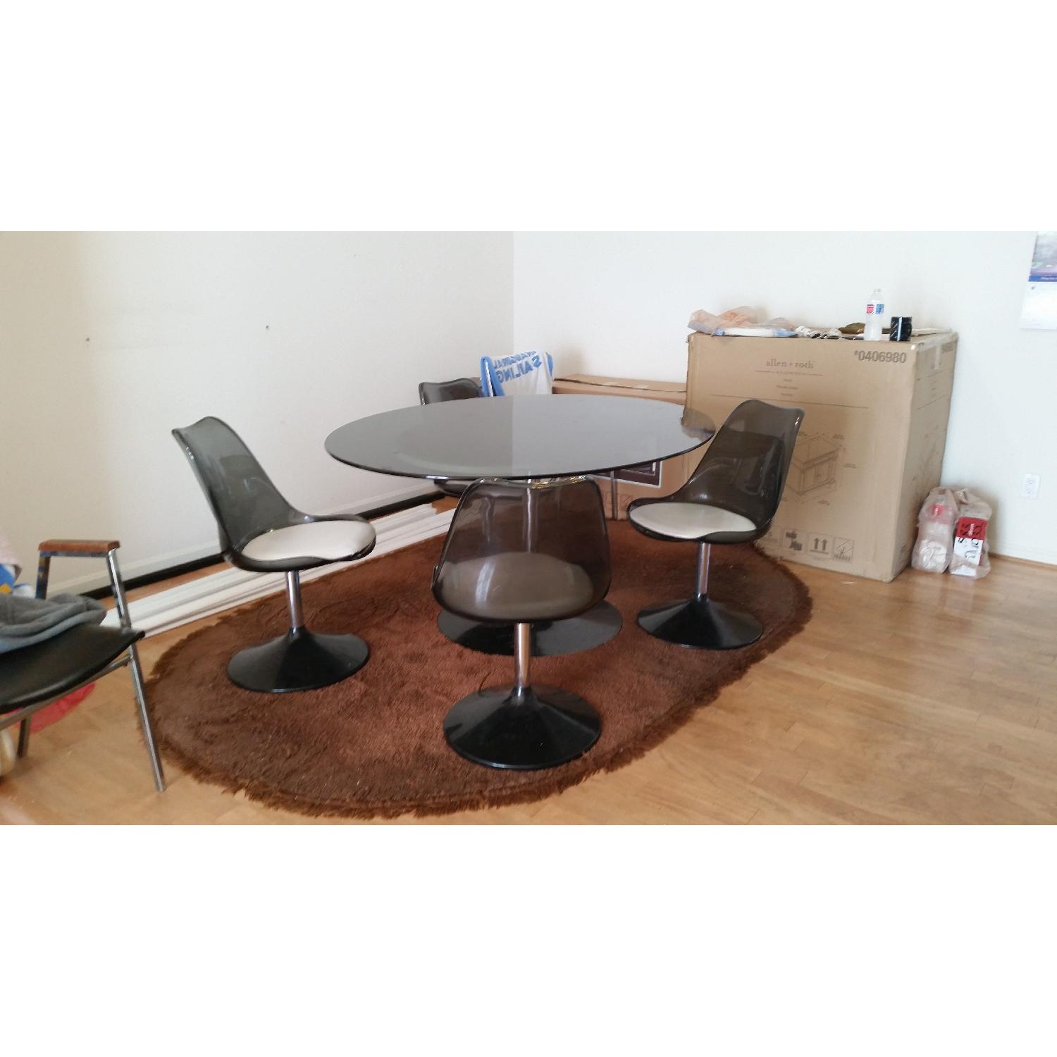 Chromecraft Mid-Century Modern Glass Table w/ 4 Chairs - image-1