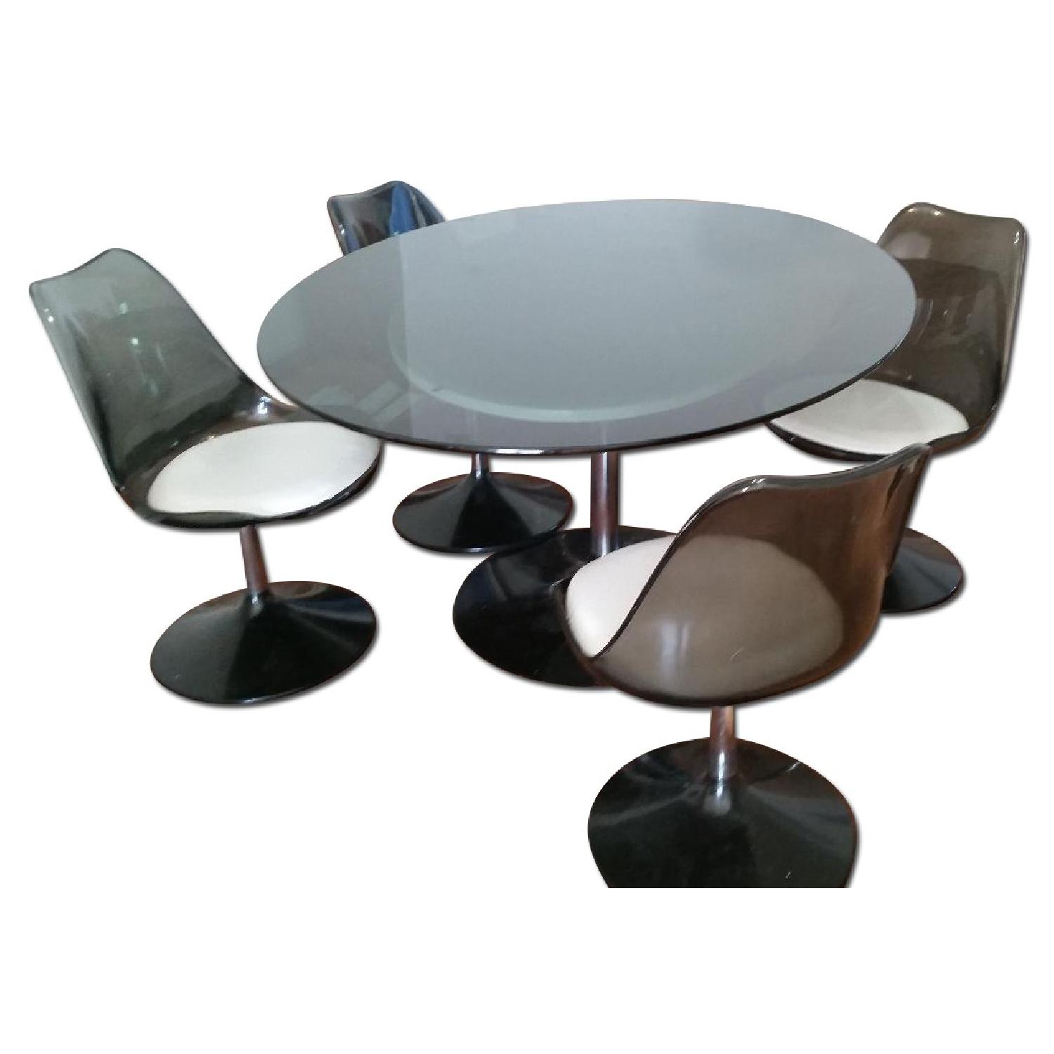 Chromecraft Mid-Century Modern Glass Table w/ 4 Chairs - image-0