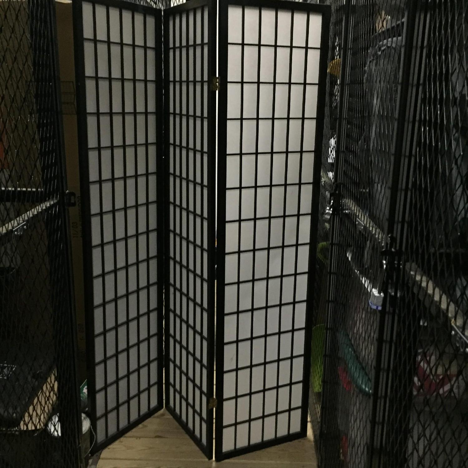 Shoji Black & White Folding Screen - image-4