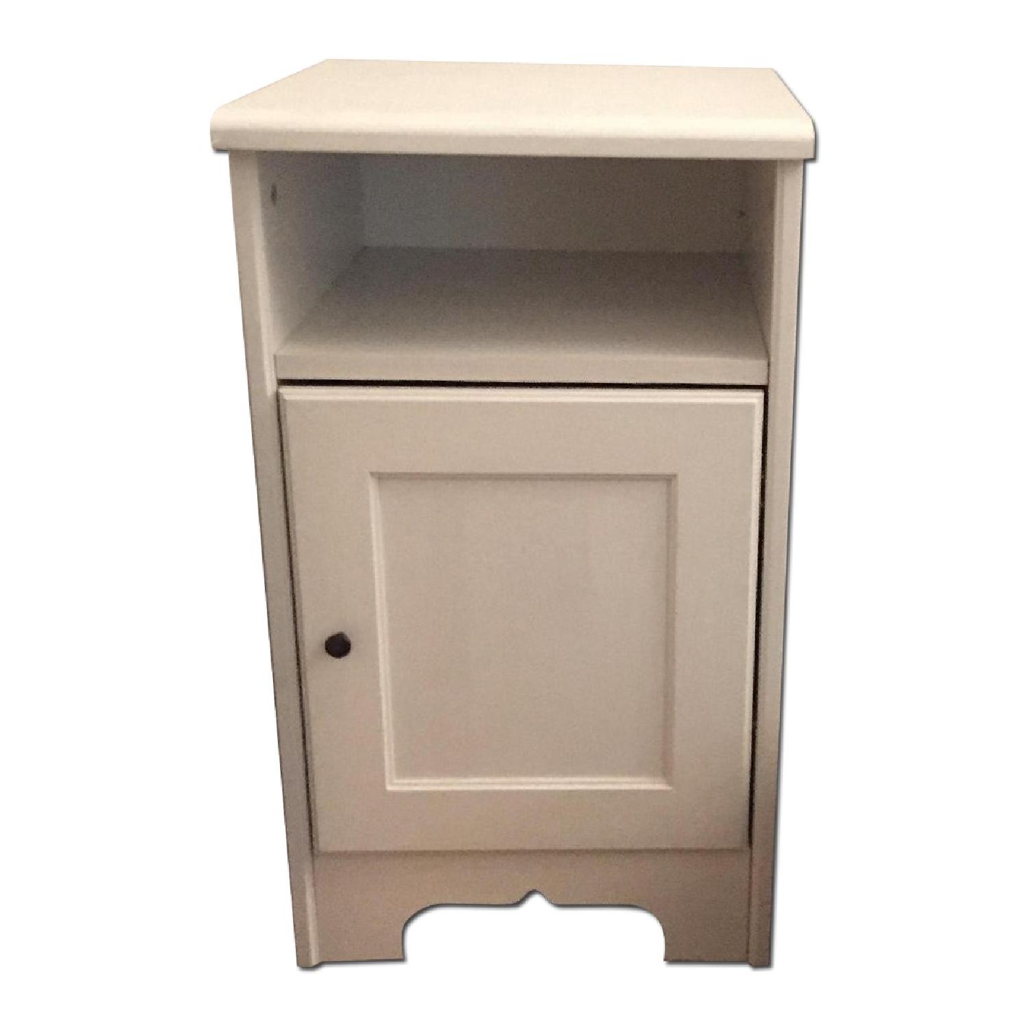 Ikea White Wood Nightstand AptDeco