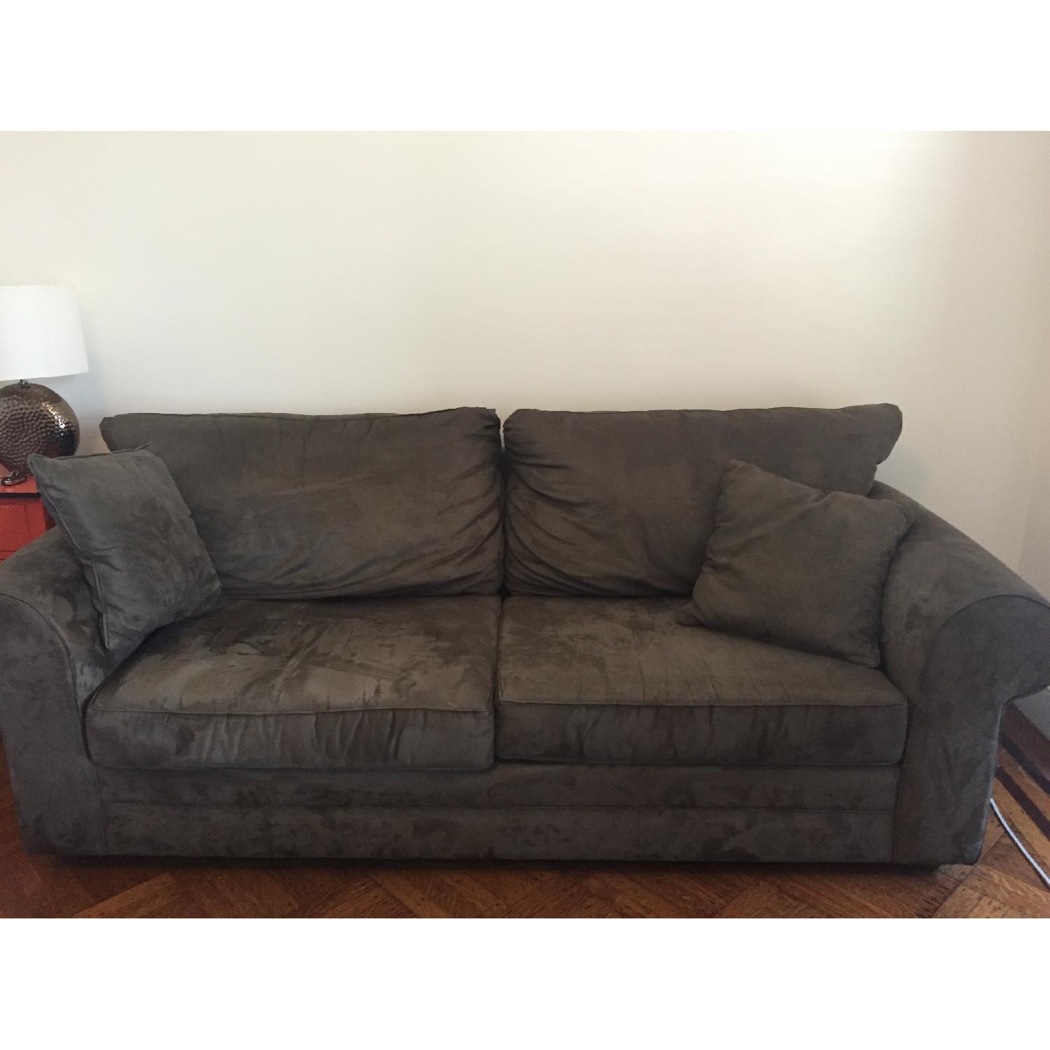 Custom-Made Microfiber Sofa in Thyme - image-1