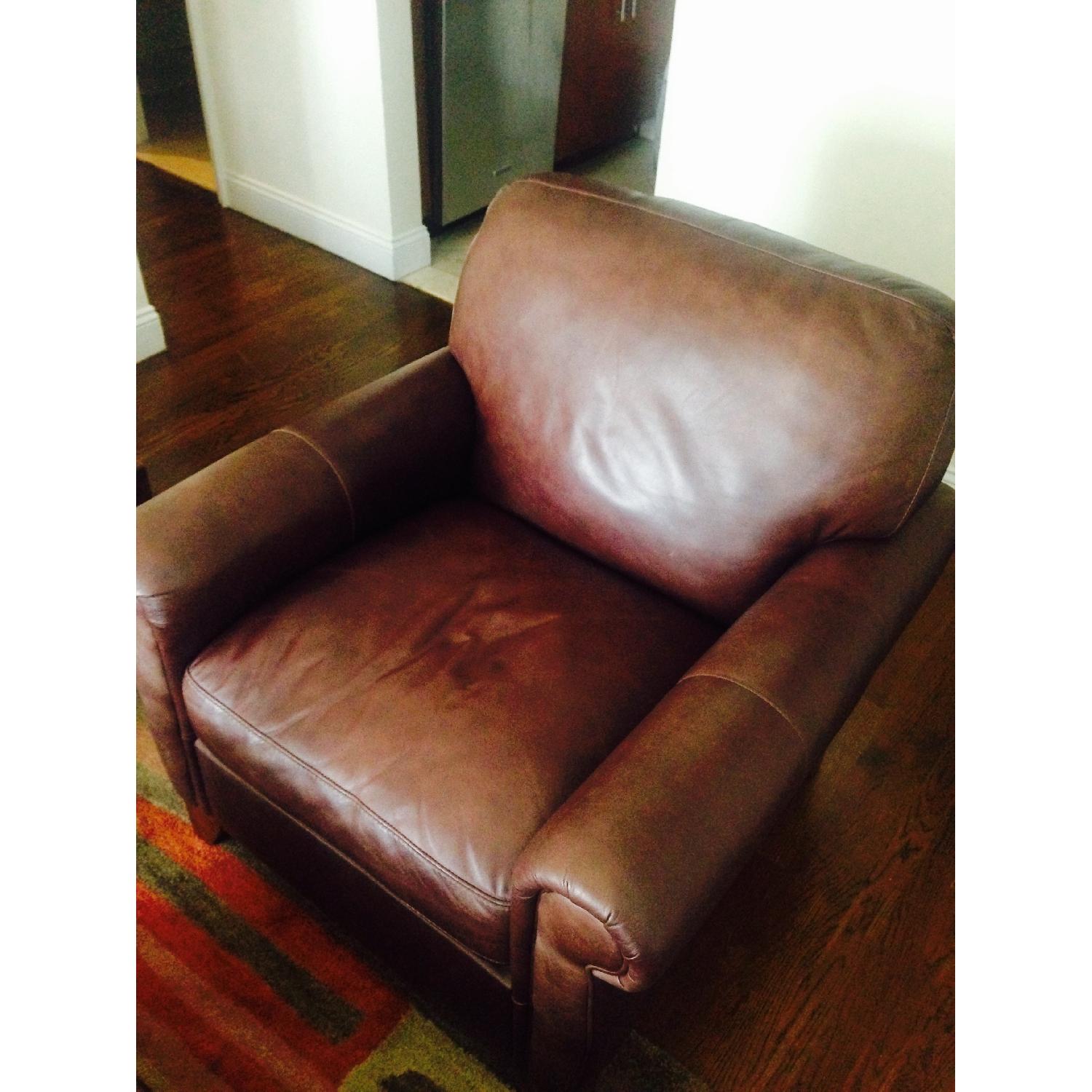 BoConcept 2 Leather Chairs + 1 Ottoman - image-3