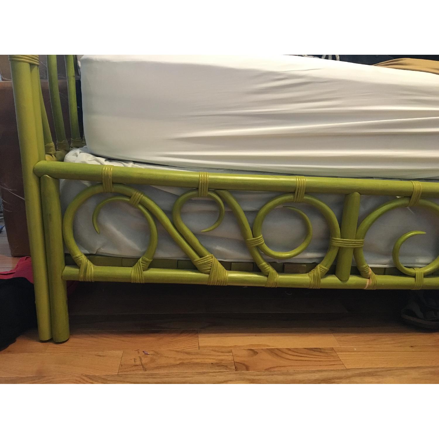 Anthropologie Queen Green Bamboo Bed - image-3