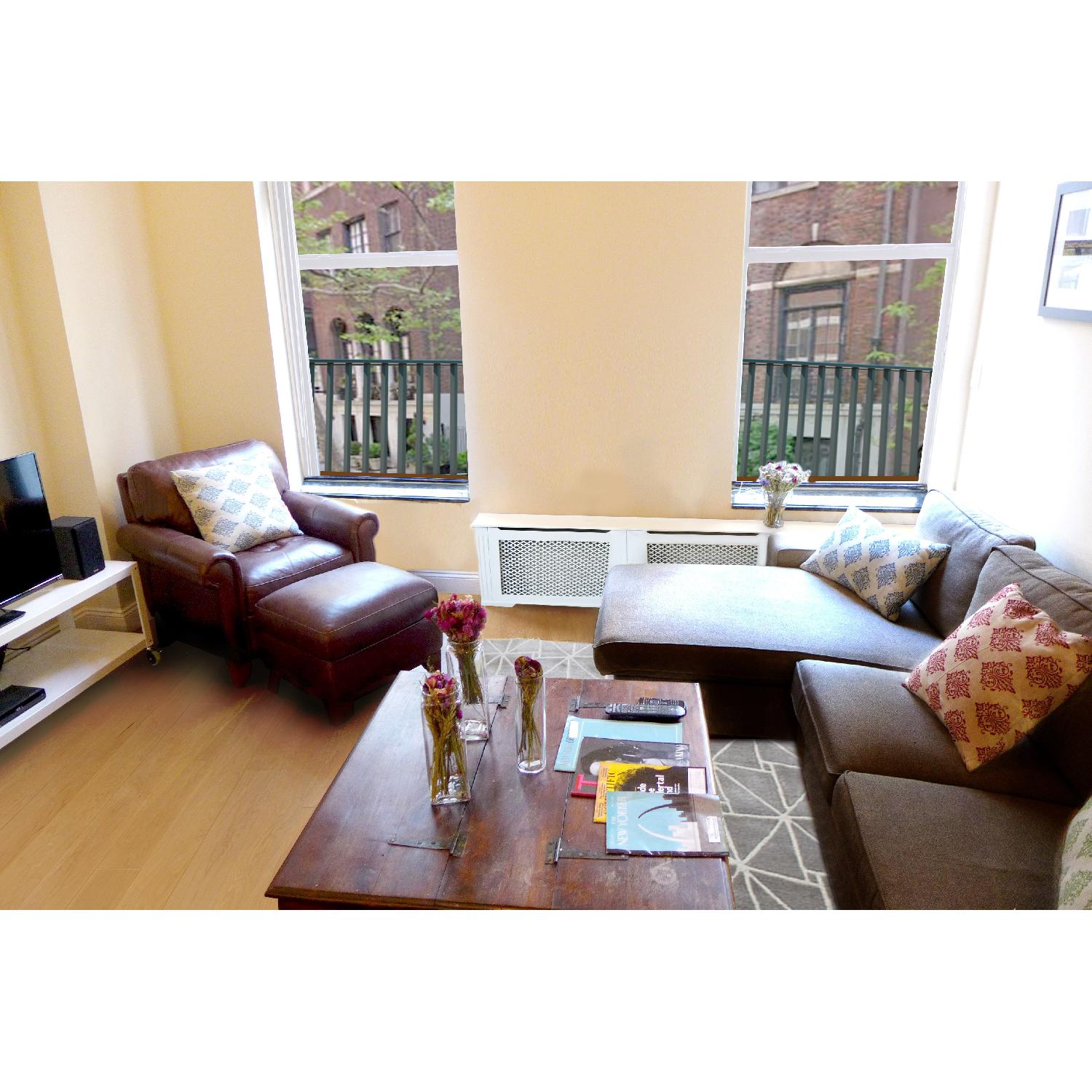 CB2 Go-Cart White Rolling TV Stand/Coffee Table - image-2