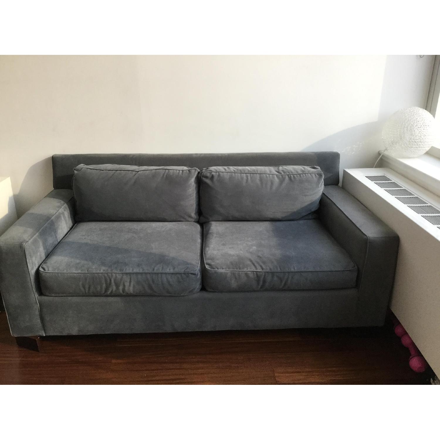 West Elm Blue Loveseat - image-1