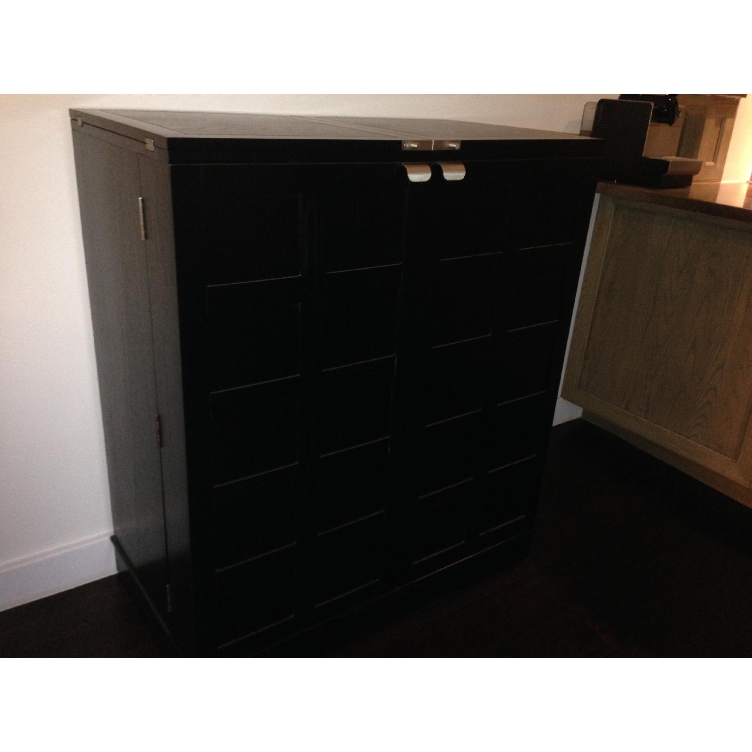 Crate & Barrel Steamer Bar Cabinet - image-1