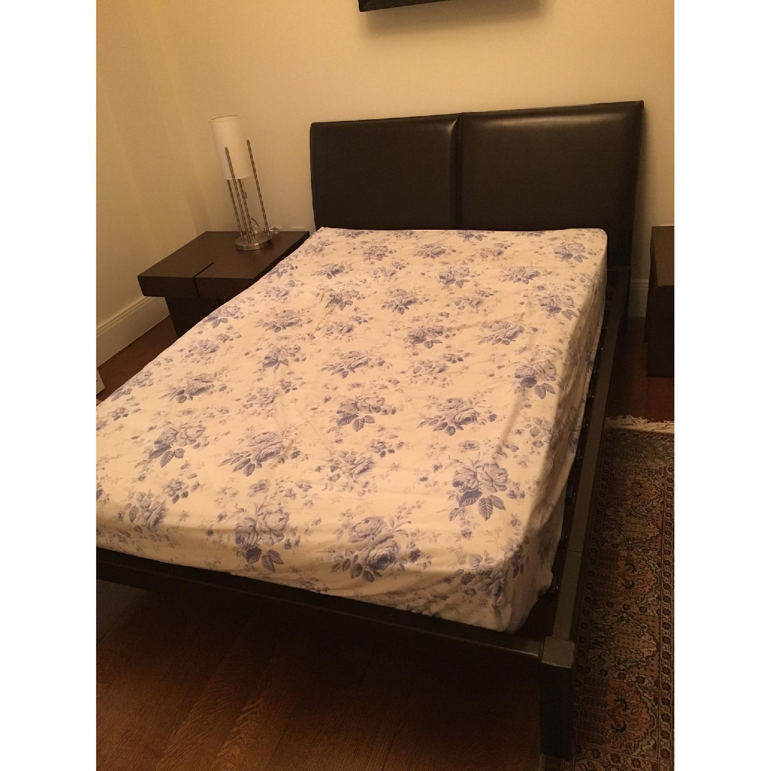 Room & Board Como Leather Full Size Bed Frame - image-1