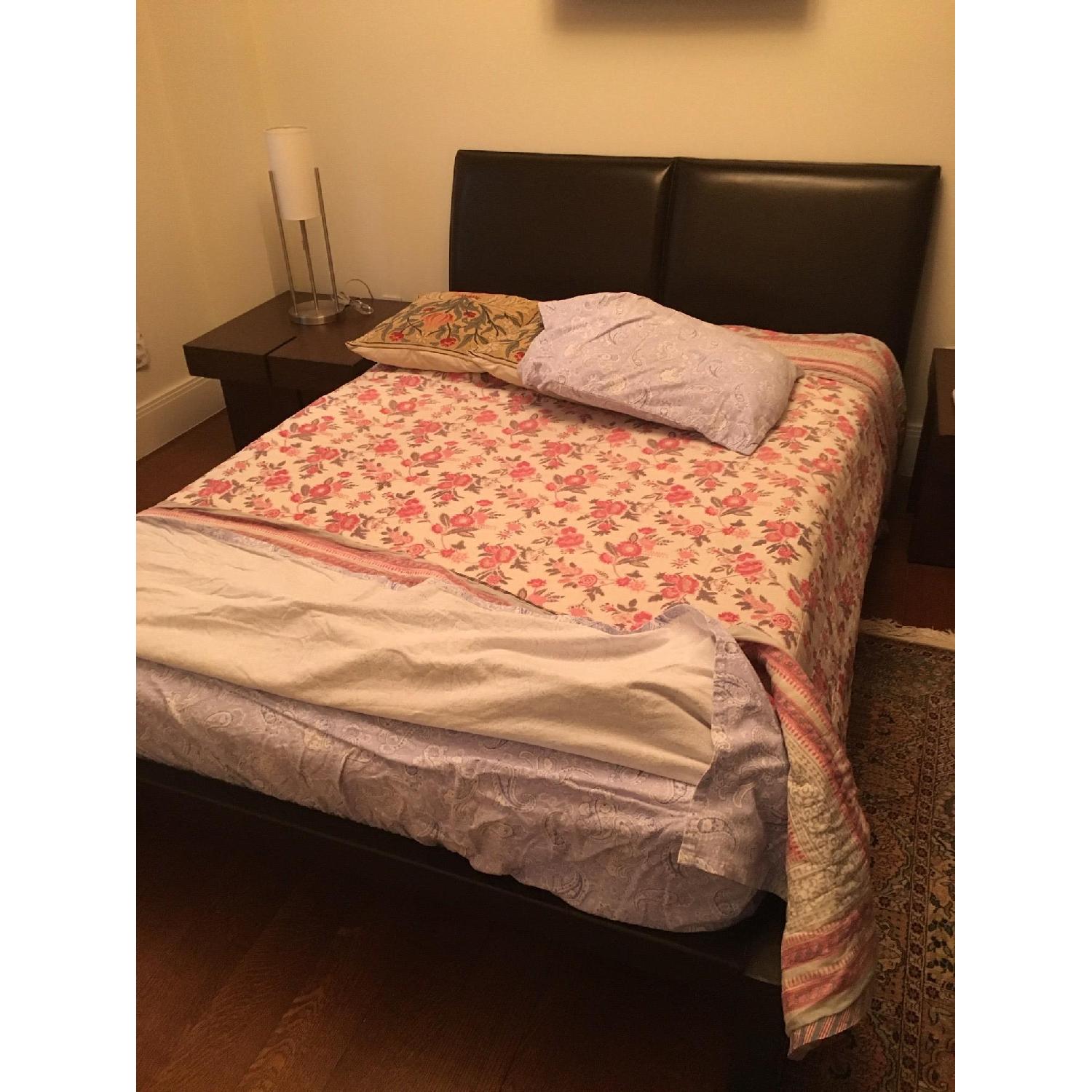 Room & Board Como Leather Full Size Bed Frame - image-7