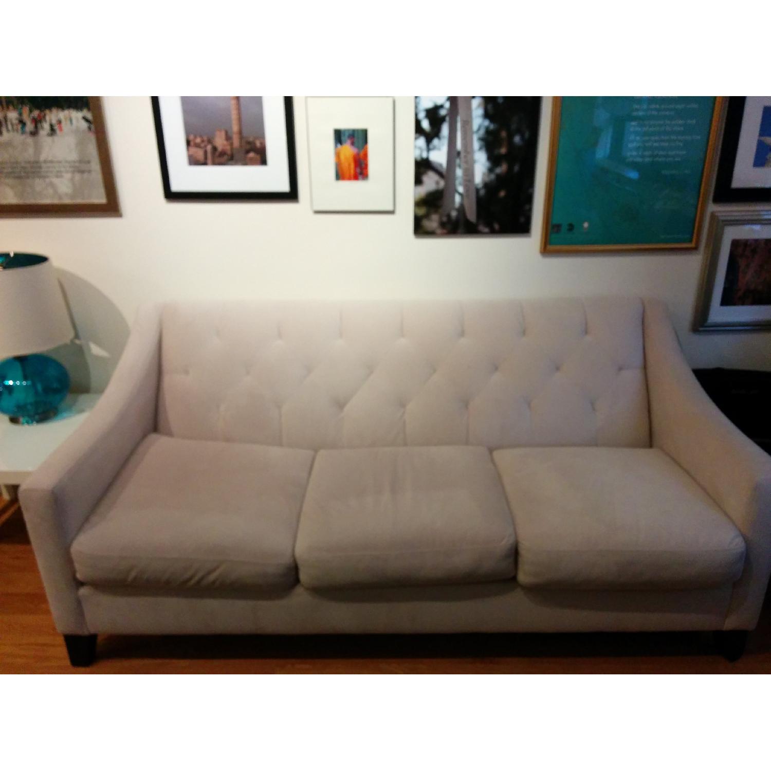 Macy's Chloe Ivory Velvet Tufted Sofa - image-3