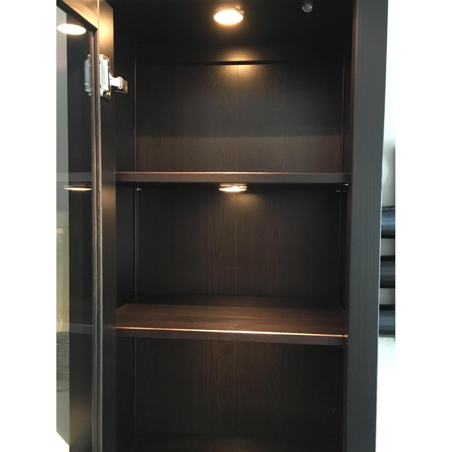 Ikea Hemnes Cabinet w/ Panel/Glass Door in Black-Brown - image-3