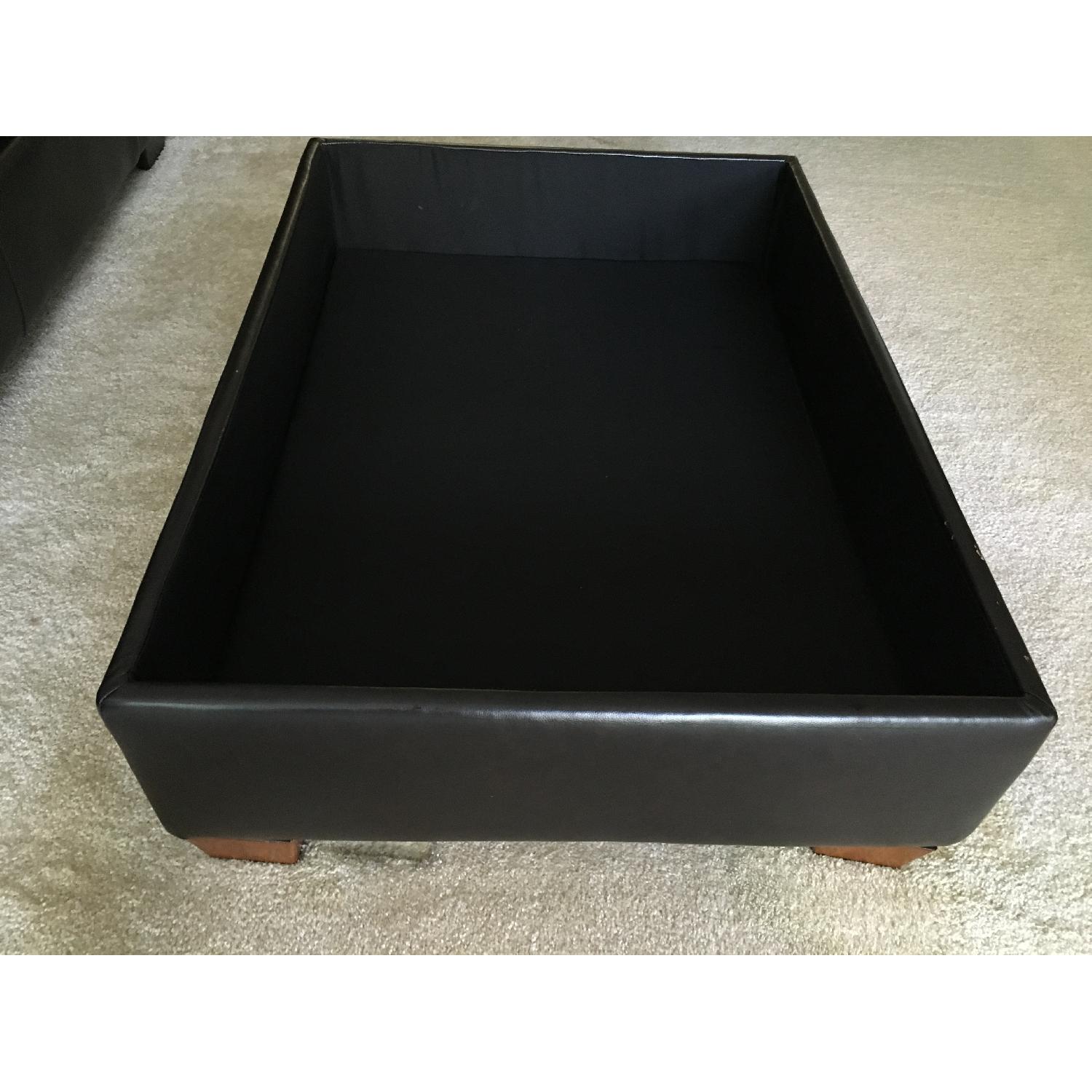 Ashley's Leather Ottoman w/ Storage - image-2