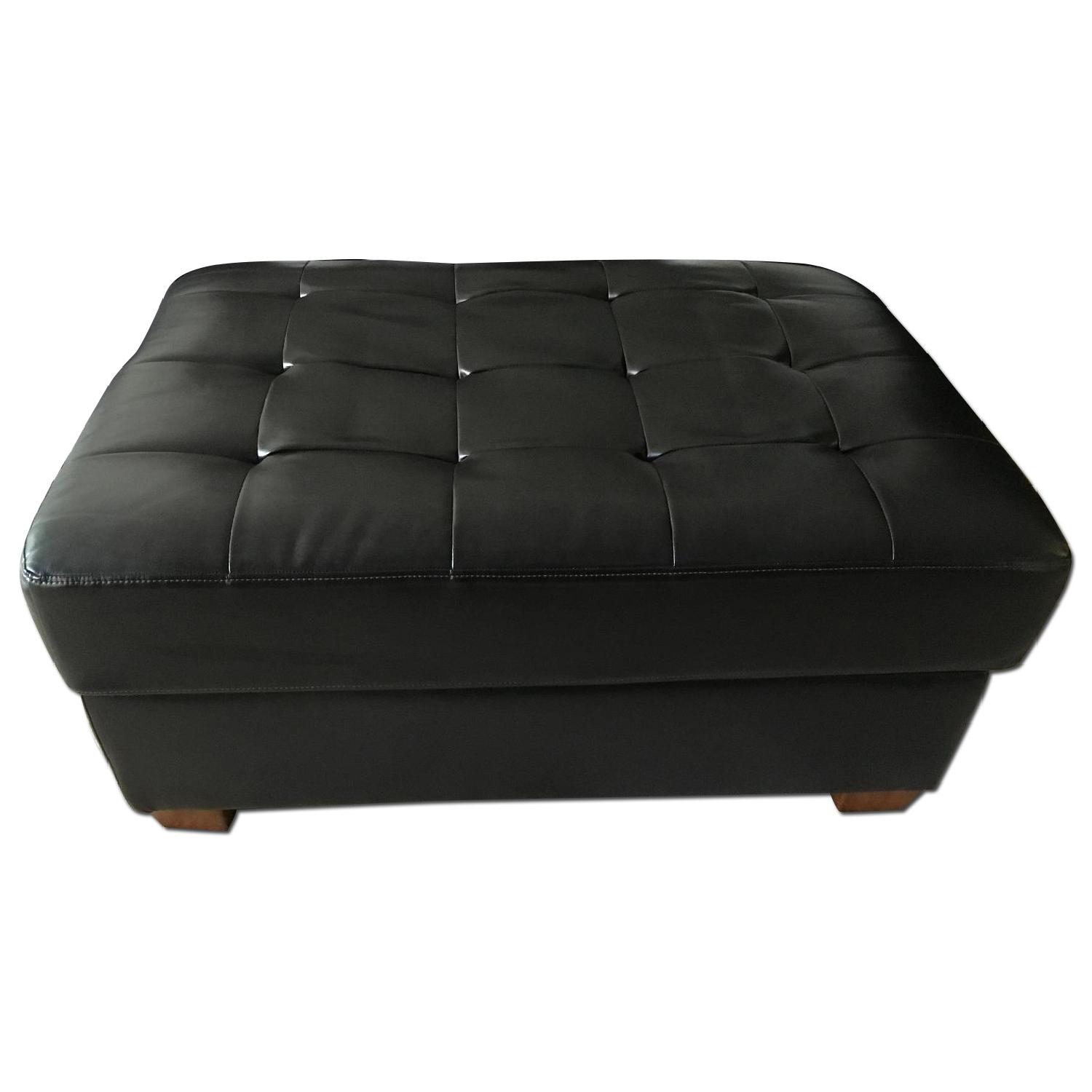 Ashley's Leather Ottoman w/ Storage - image-6