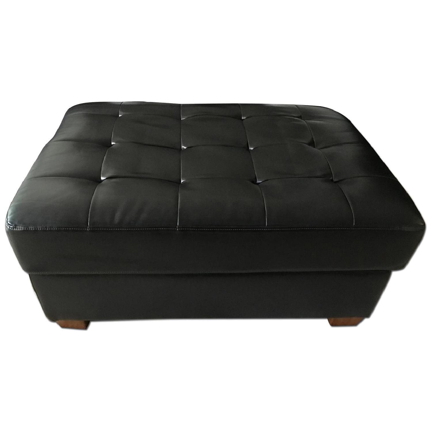 Ashley's Leather Ottoman w/ Storage - image-0